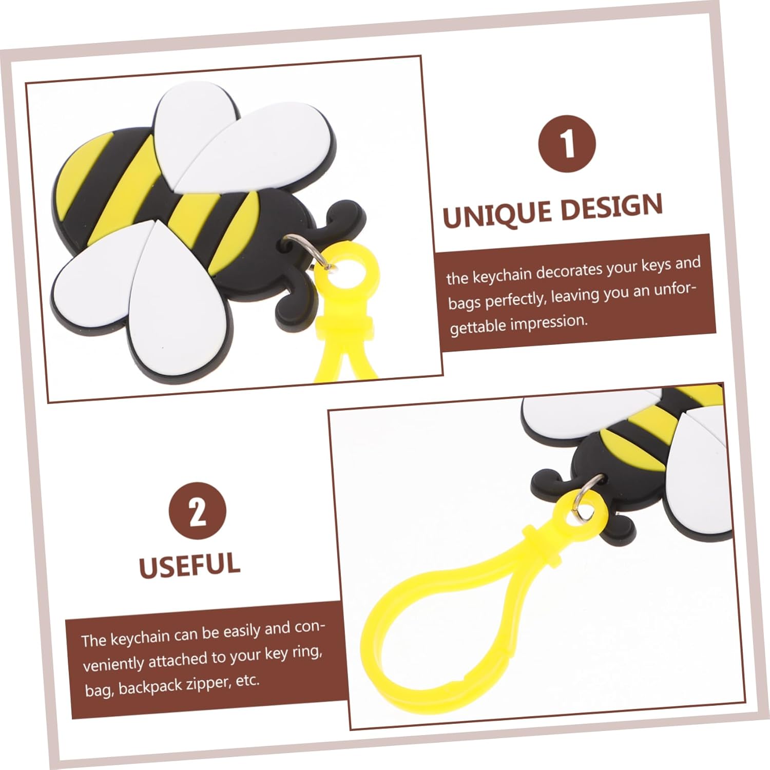 UPKOCH 12 Pcs Cute Bee Keychains for Women Aesthetic Backpack Accessories