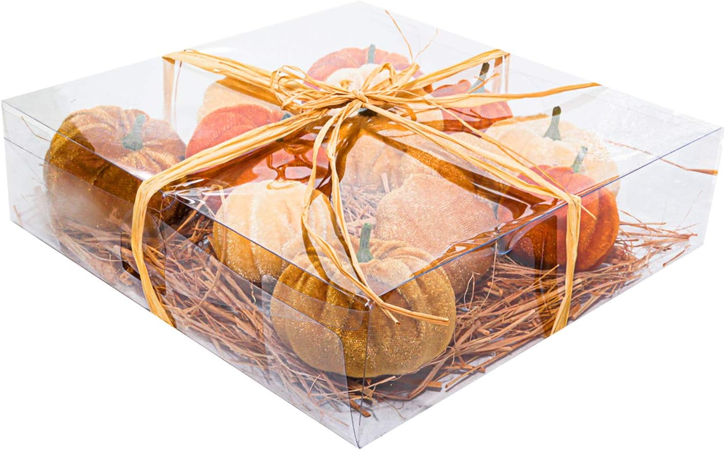 Romingo Artificial Velvet Pumpkins 12PCS for Halloween Fall Thanksgiving