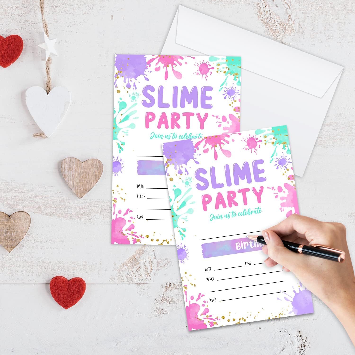 LWBEO Art Birthday Invites with Envelopes