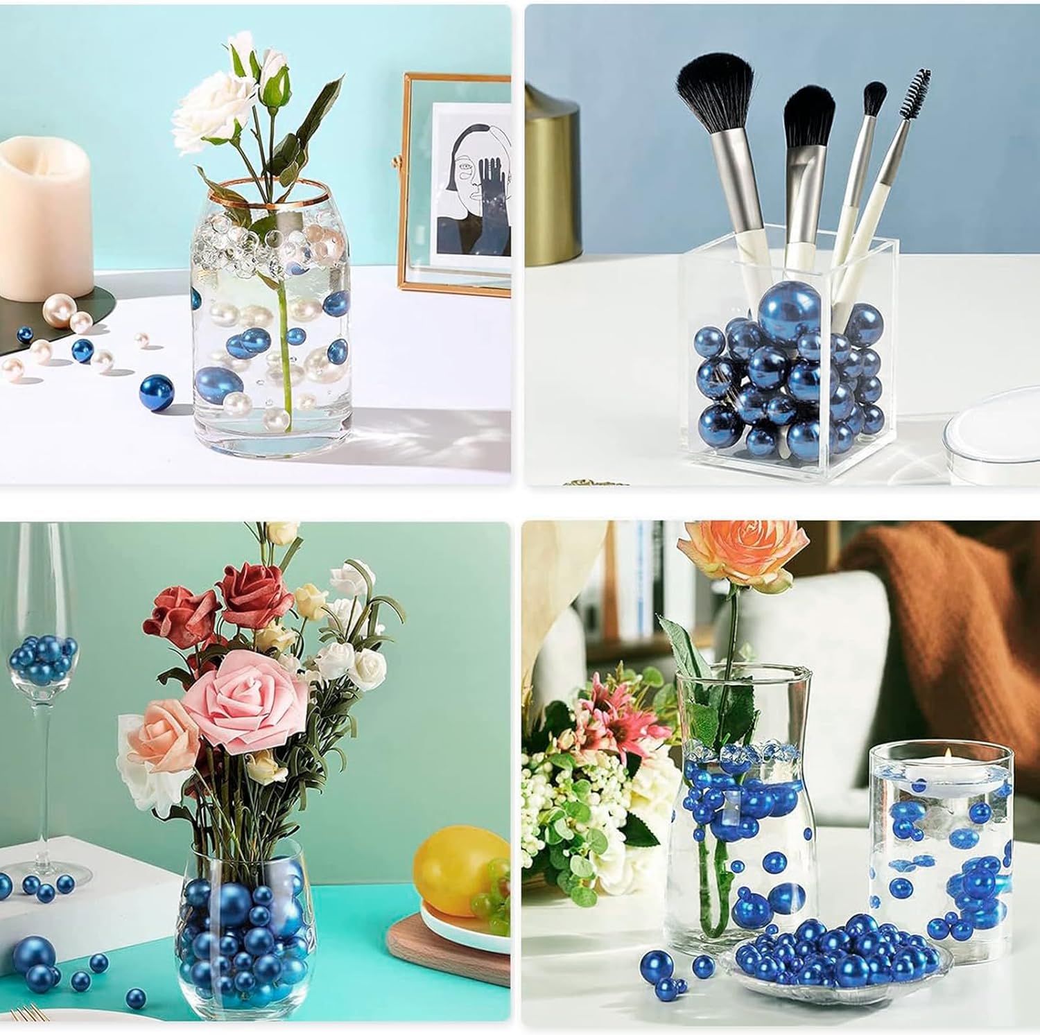 Floating Pearls Vase Filler Decor 105pcs 1000 Transparent Beads