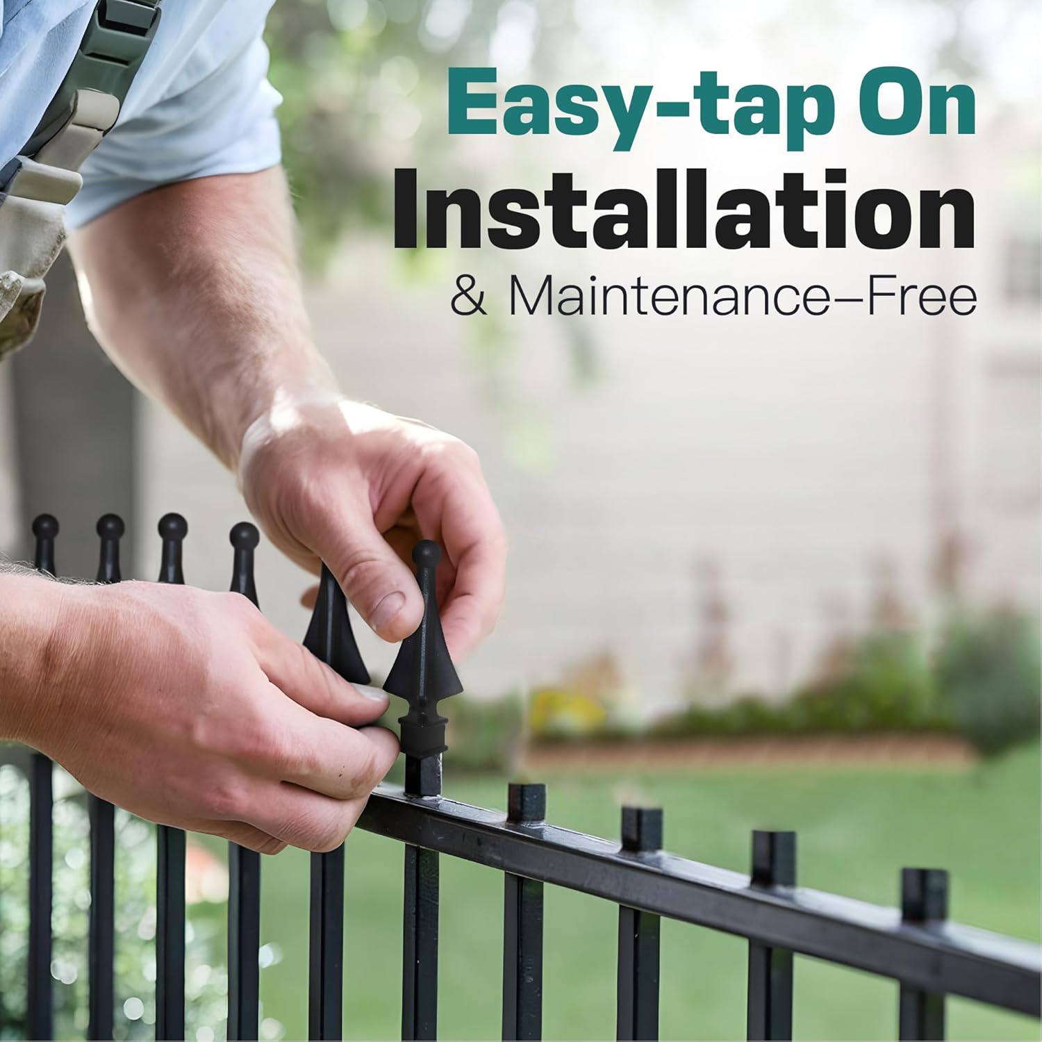 Fence Finial Toppers for Square Posts Black Polypropylene 50 Pack