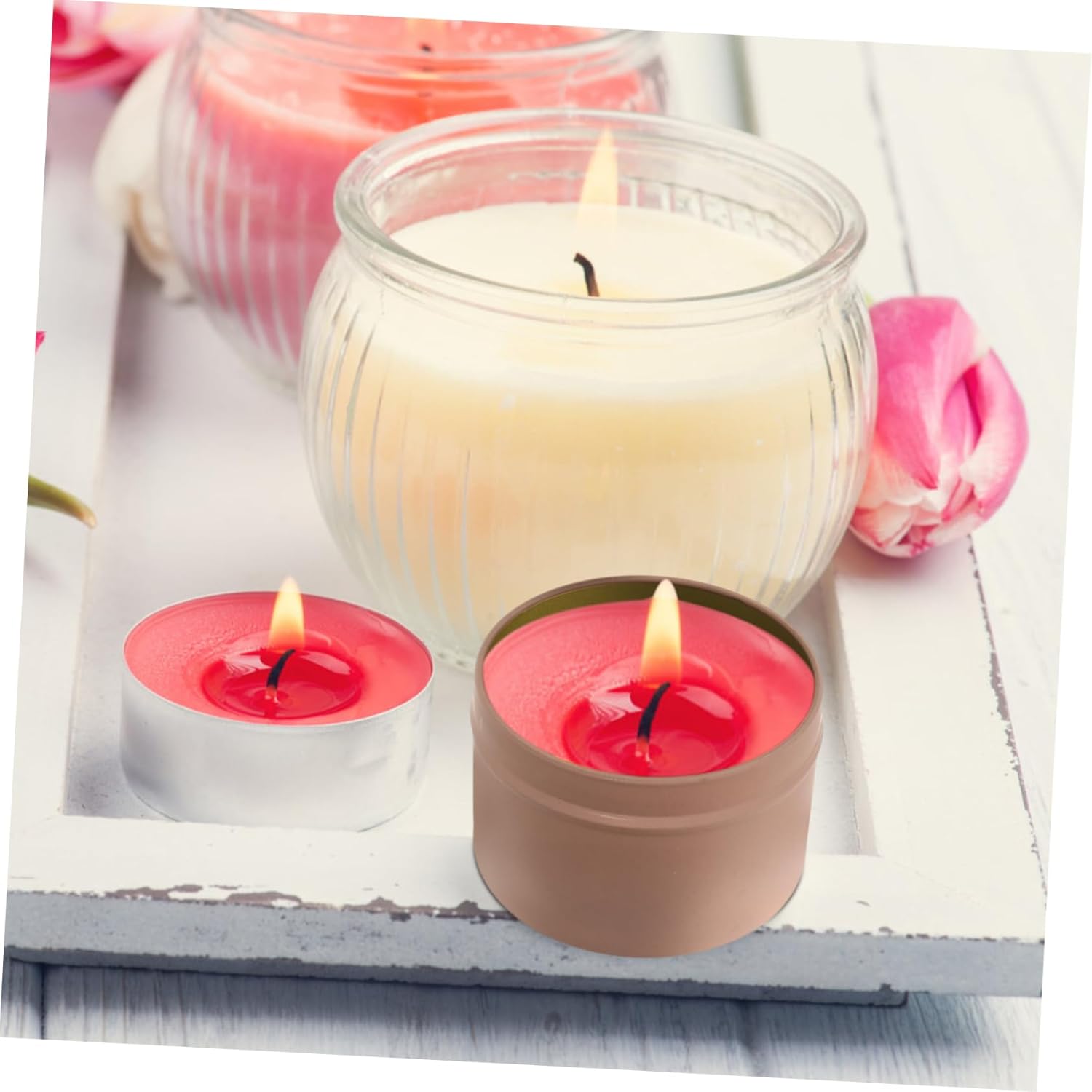 Unomor 12Pcs Aromatherapy Candle Cans with Lids Metal Tins for DIY