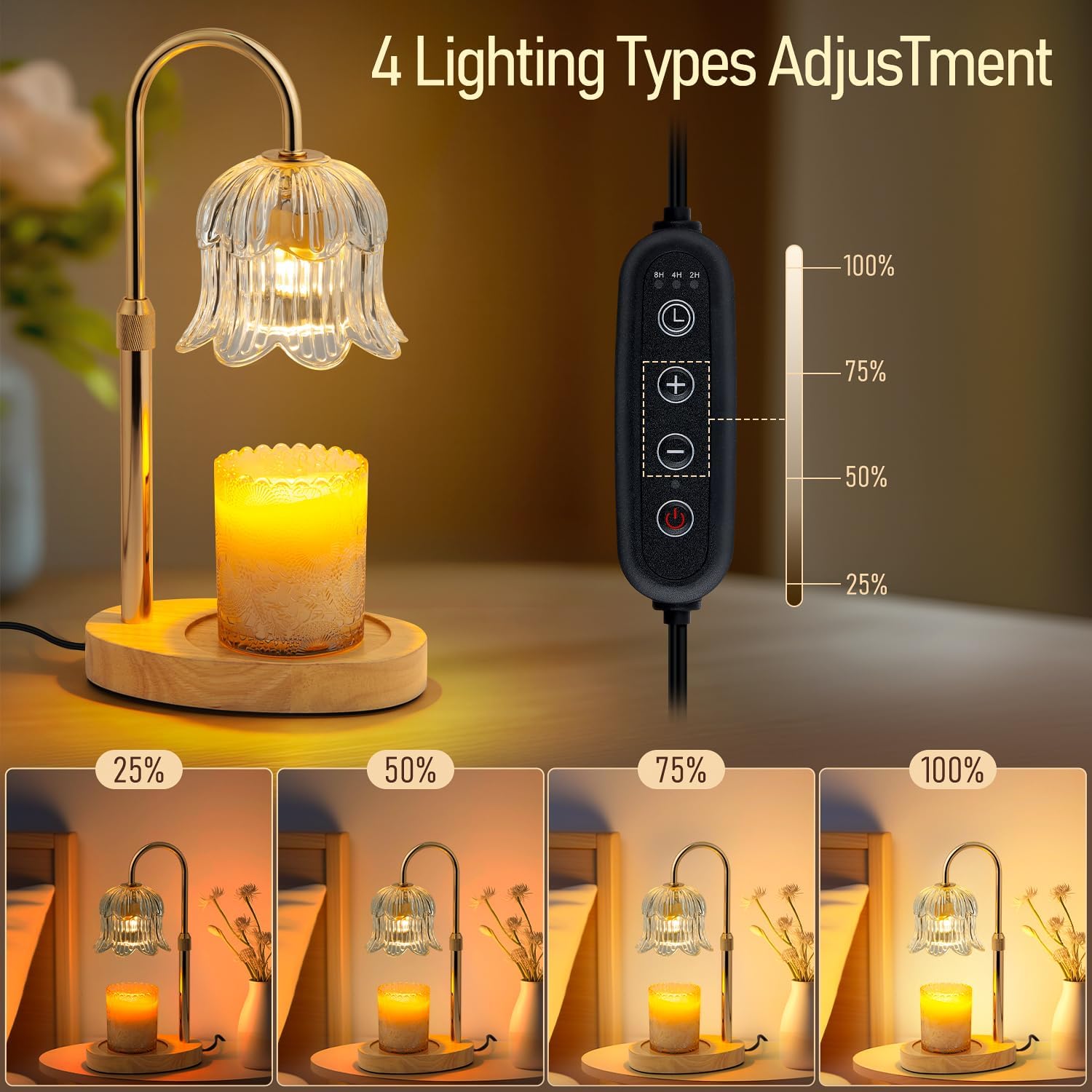 YDSP Candle Warmer Lamp with Timer and Adjustable Height