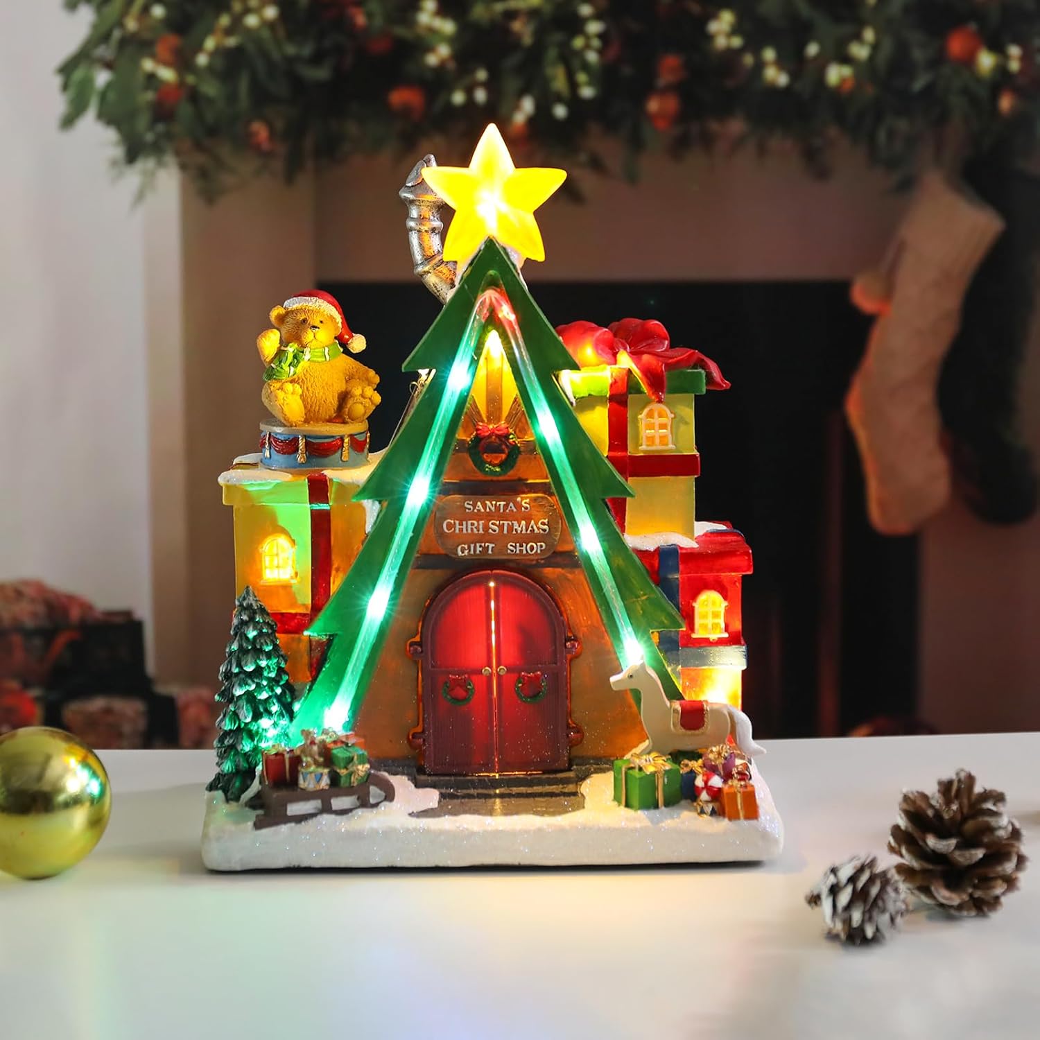 Dream Garden Animated Santa House with LED Lights