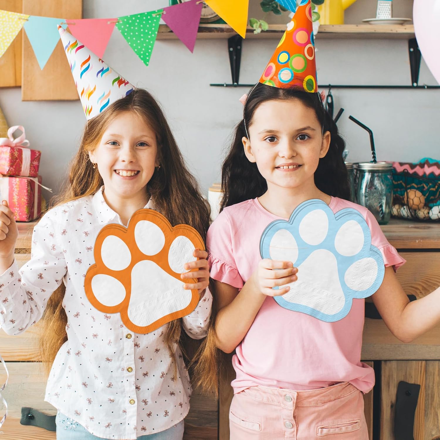 Blue Dog 40-Pcs Paw Napkins - Birthday Party Set