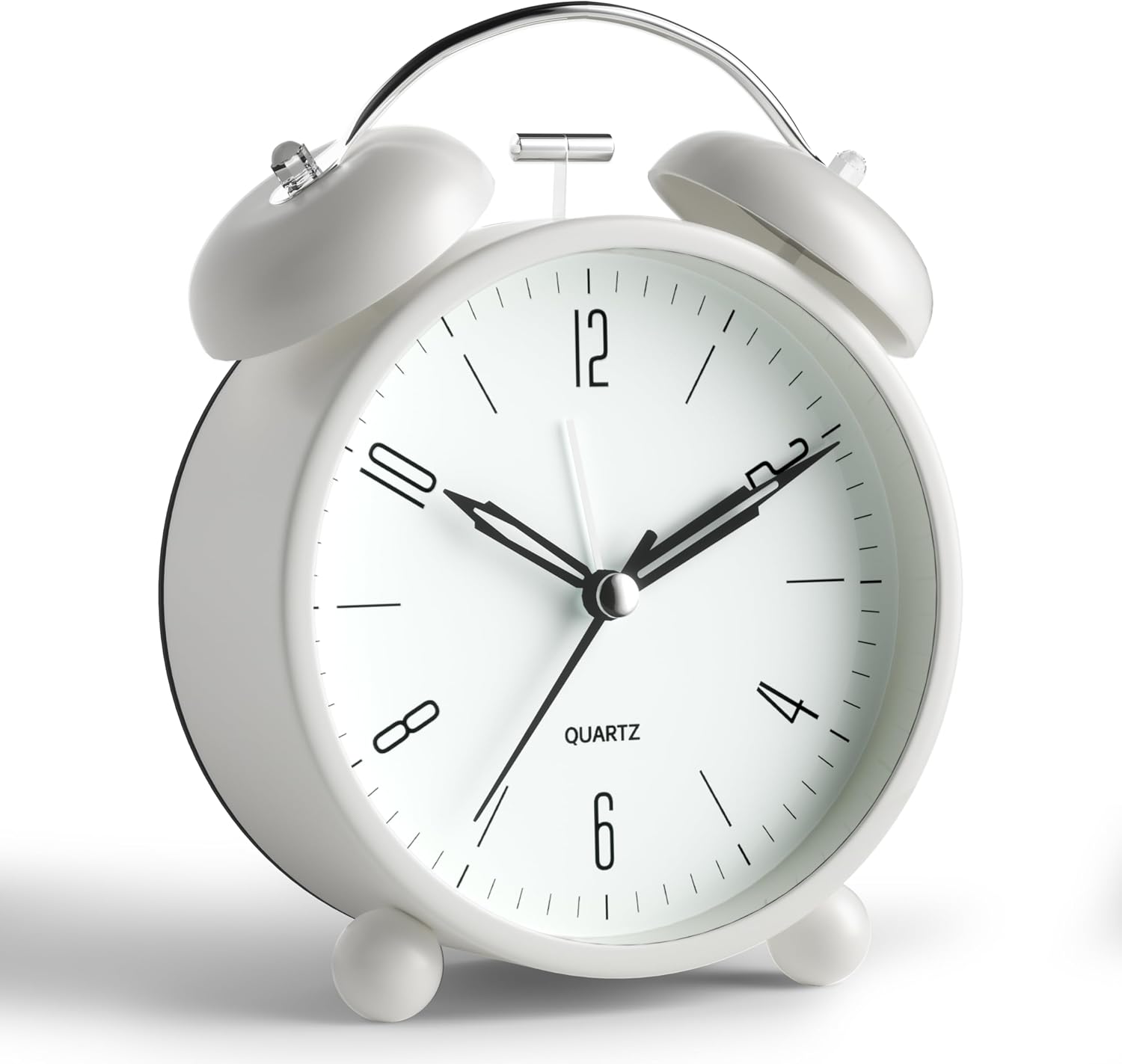 Twin Bell Alarm Clock with Night Light and Super Silent Hand