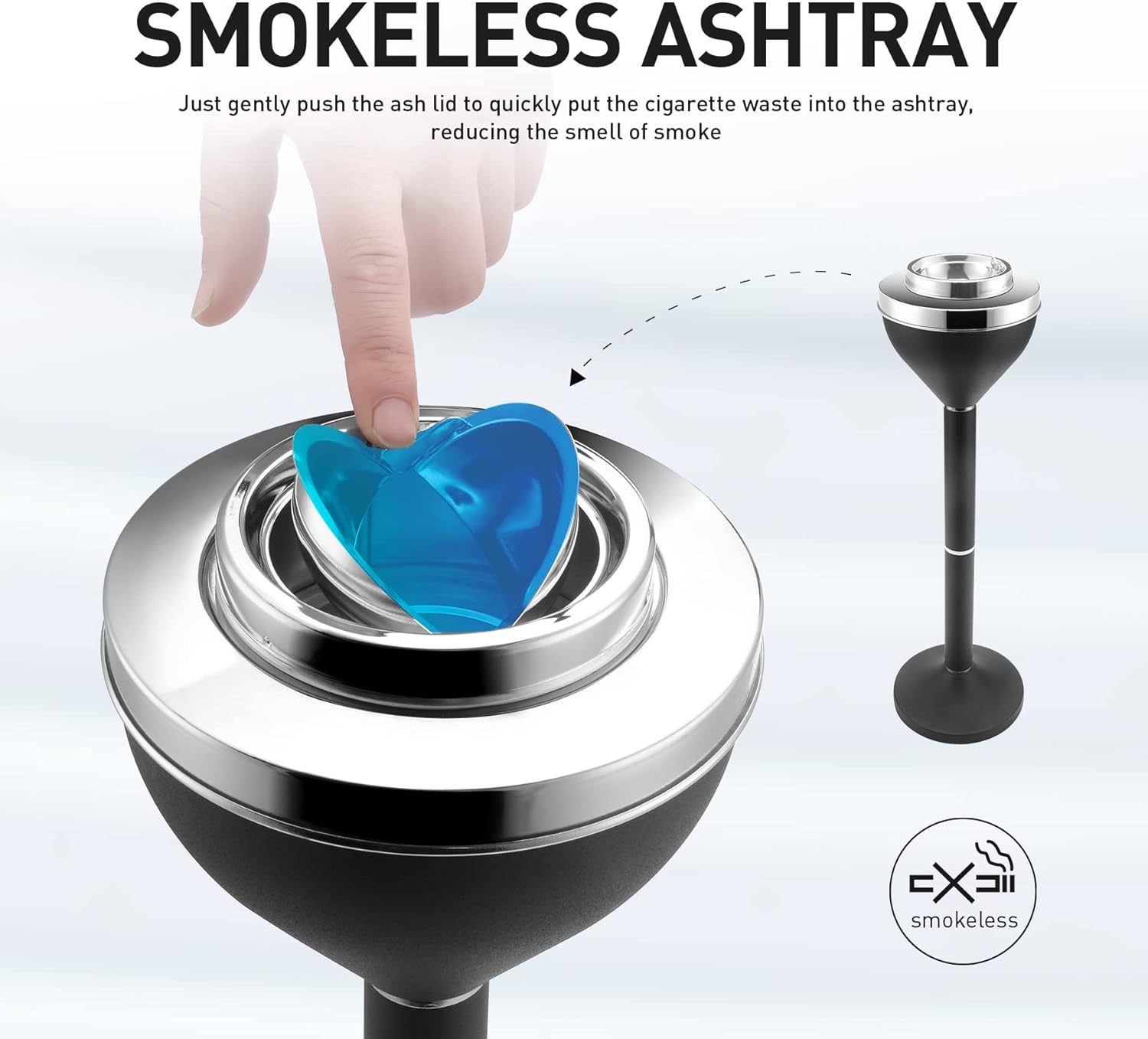 Anfrere Standing Ashtray Outdoor Large Tall Metal Ash Tray