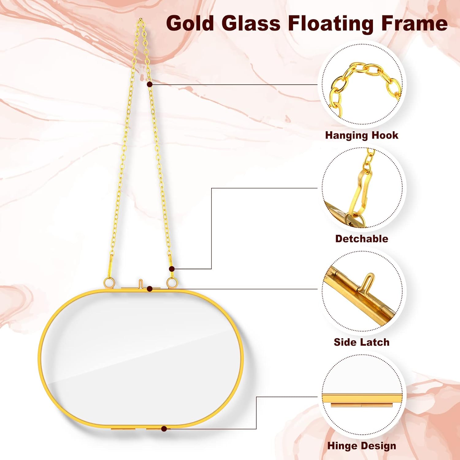 Reginary 9 Pcs Gold Brass Pressed Flower Frames