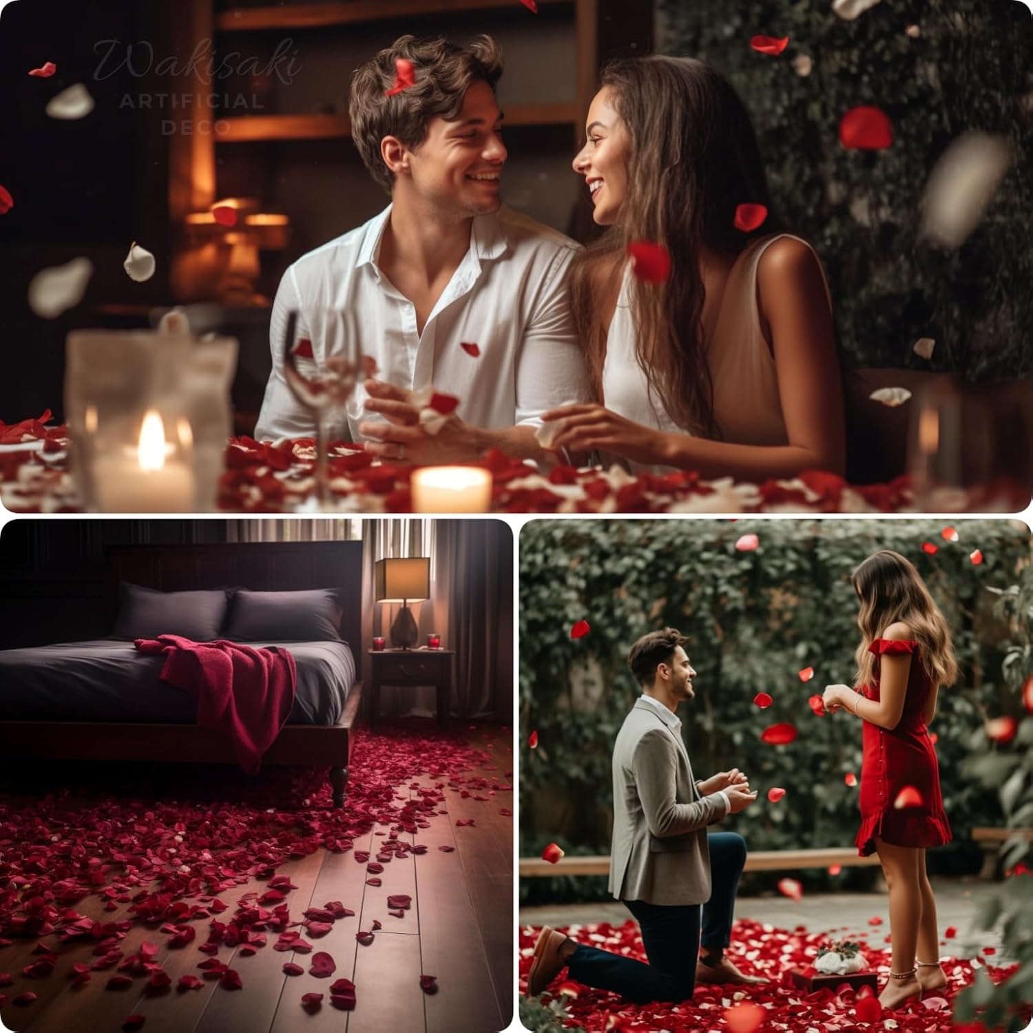 Pre-Separated Scented Artificial Silk Rose Petals 1000 PCS Dark Red