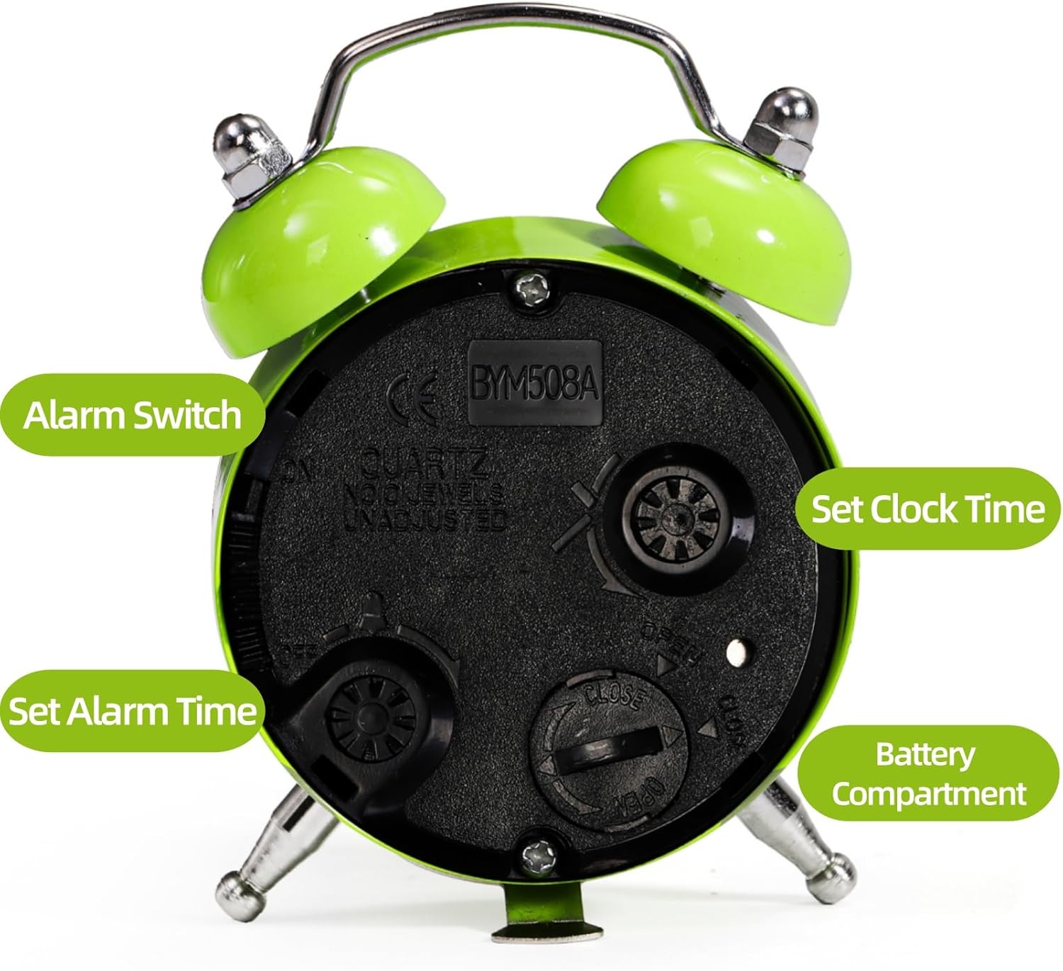 Noamus 6 Pcs Mini Twin Bell Alarm Clocks