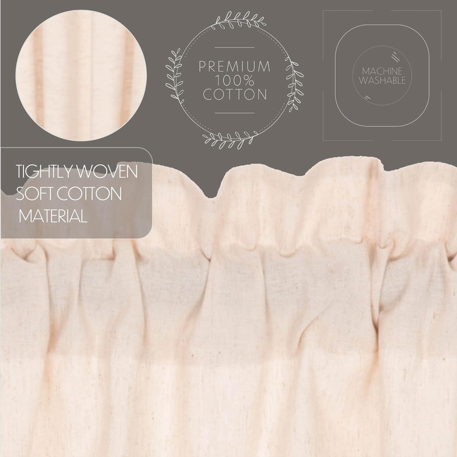 VHC Brands Simple Life Flax Window Curtain Swag Set of 2
