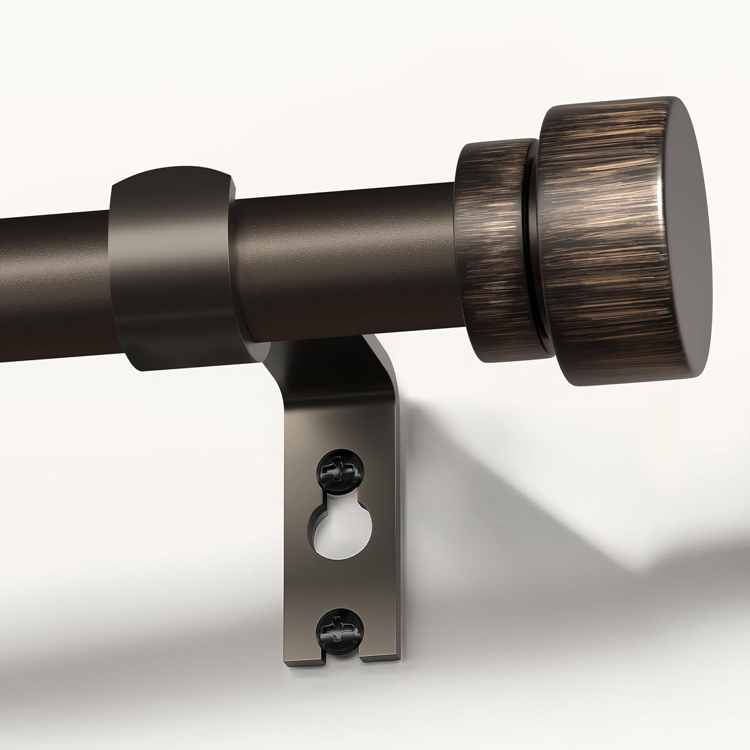 Modern Antique Brown Adjustable Curtain Rods for Windows 66-120 Inches