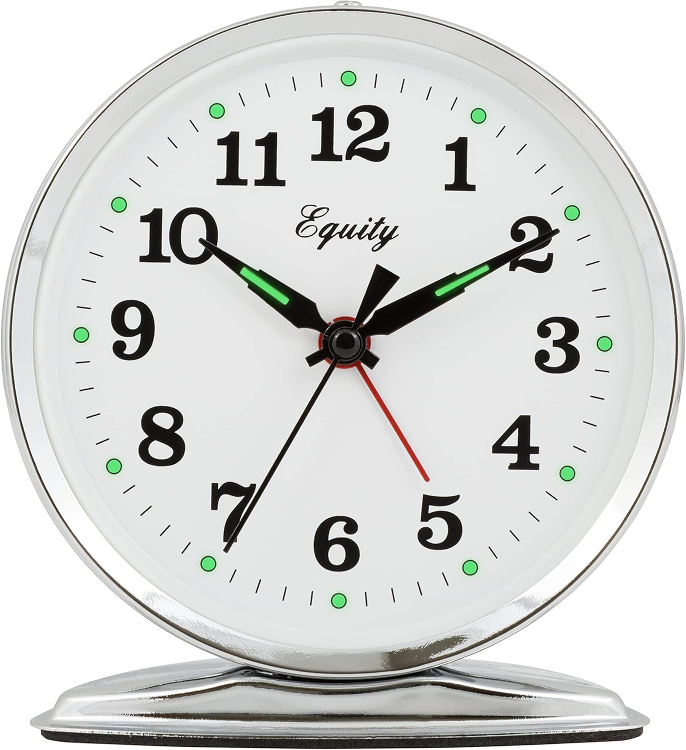 Equity 24014 Wind Up Loud Bell Metal Alarm Clock Pack of 1 Silver