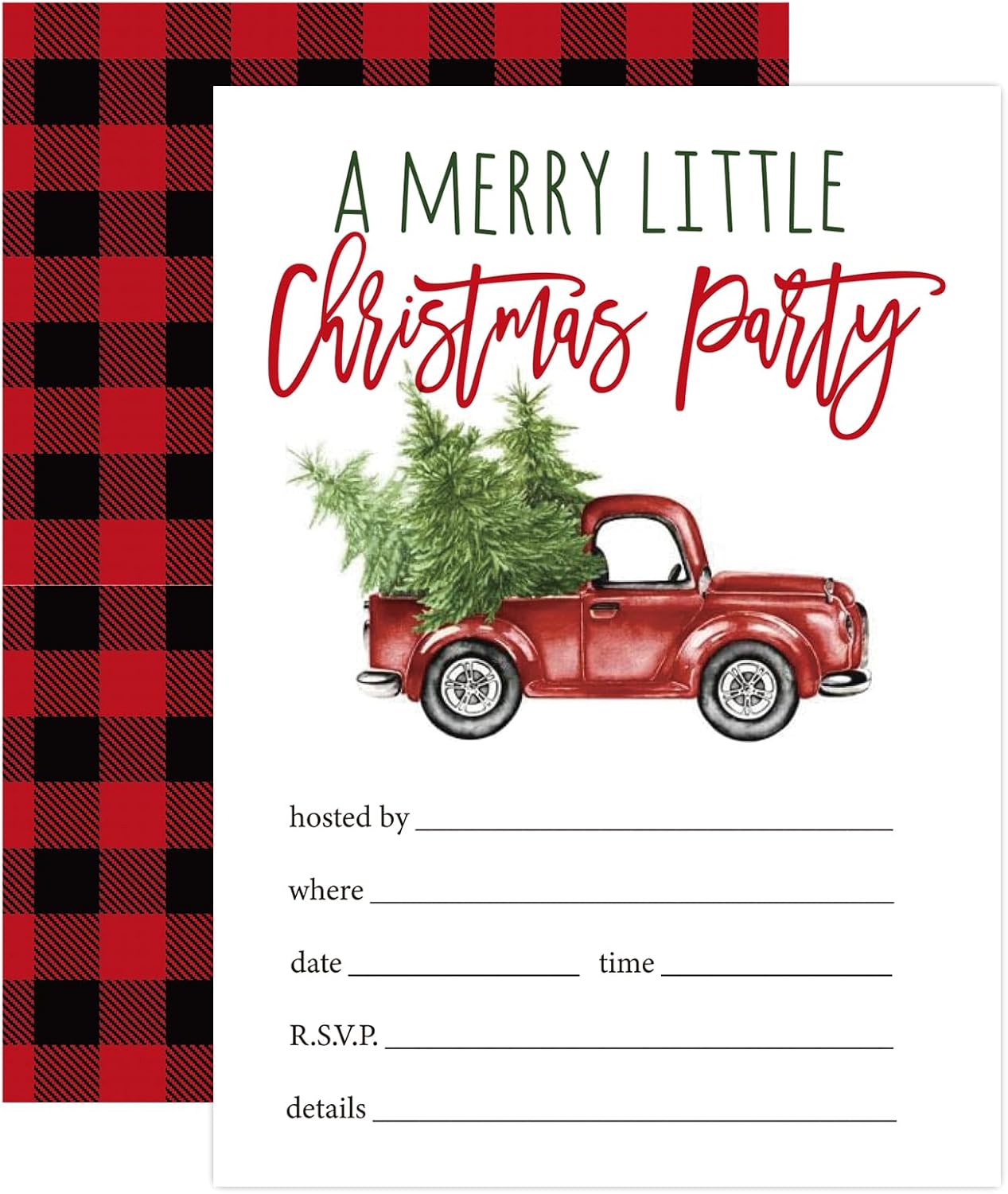 Whaline 25 Pack Christmas Party Invitations with Envelopes