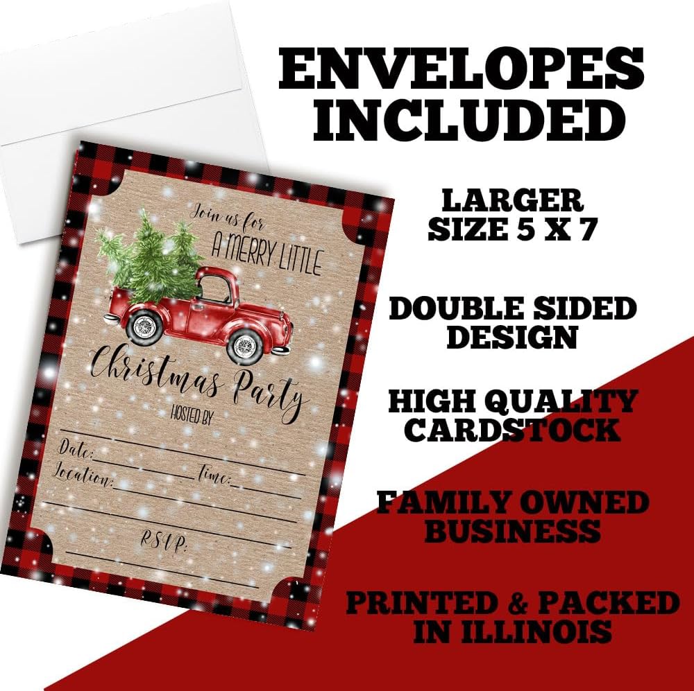 Amanda Creation Christmas Invitations with Envelopes 20 Pack 1