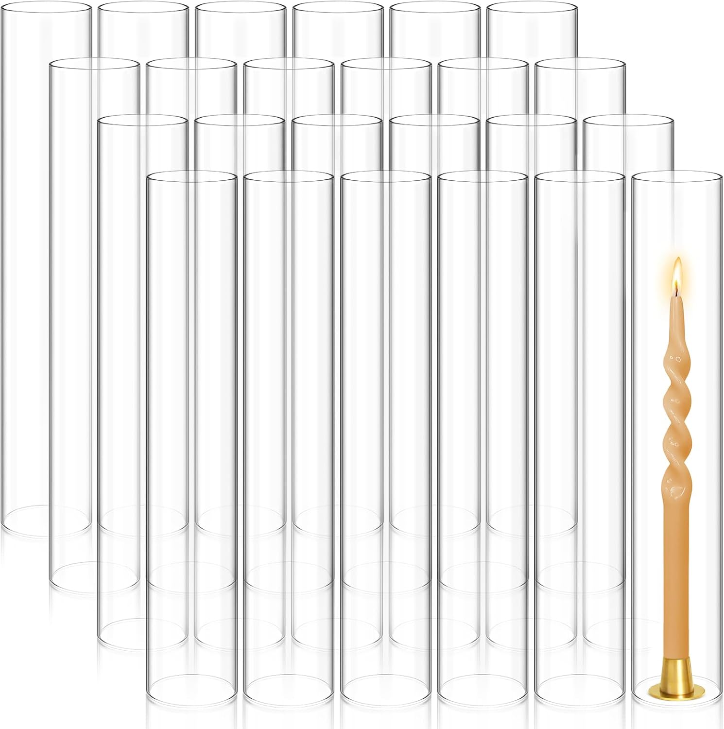 Showgeous 24 Piece Hurricane Candle Holder Set