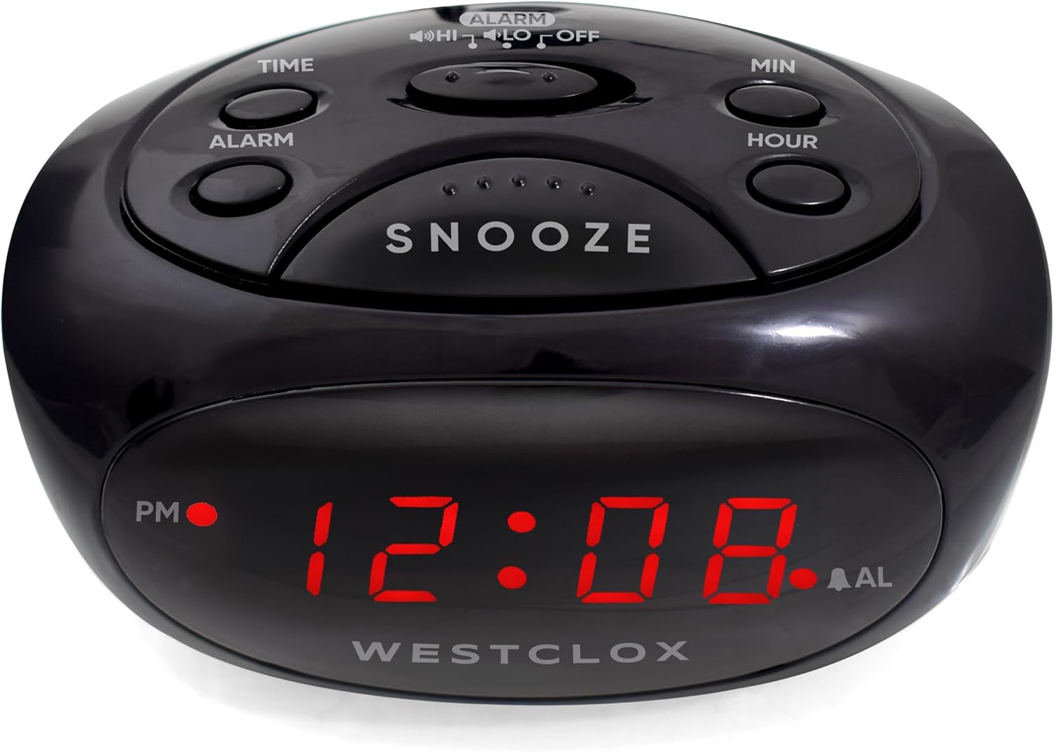 Westclox Black Super Loud LED Alarm Clock with Snooze