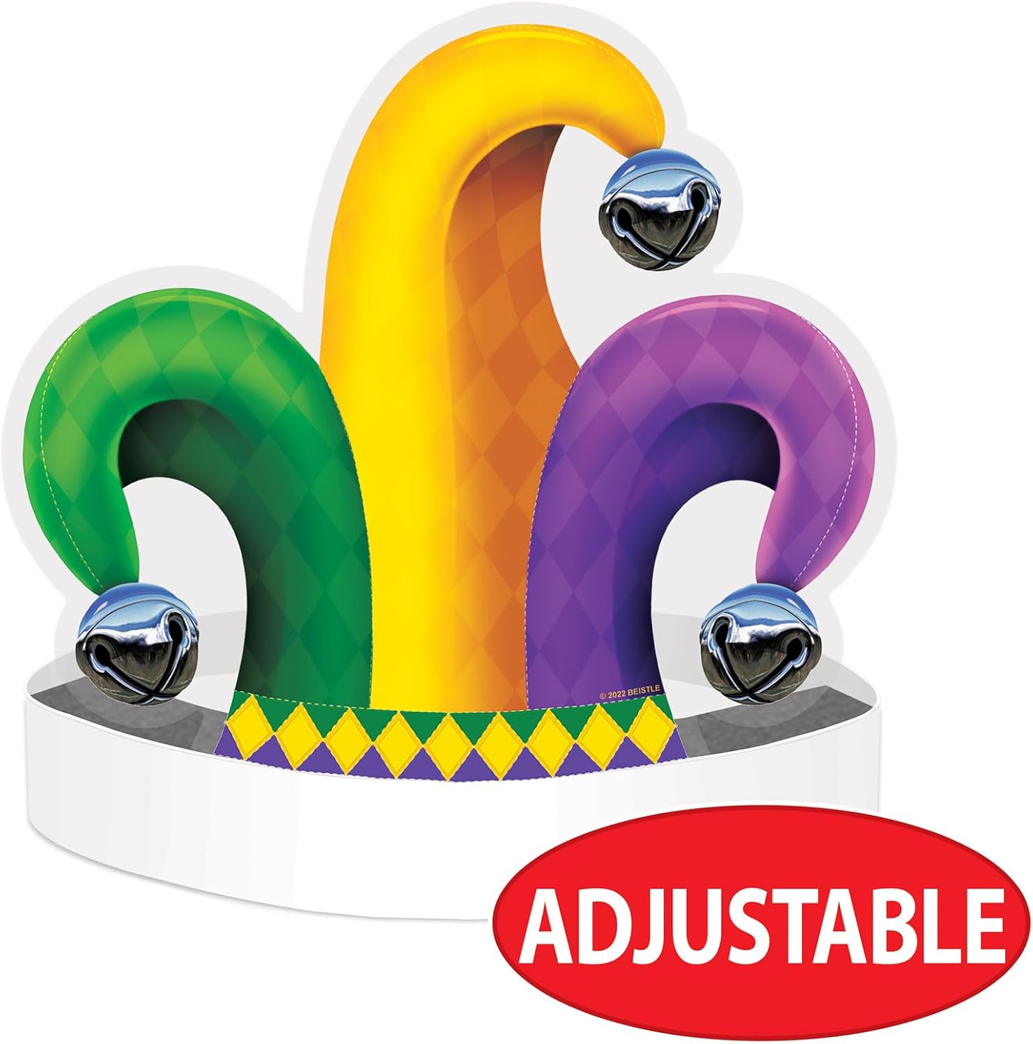 Beistle 2 Piece Jester Hat Headbands for Mardi Gras