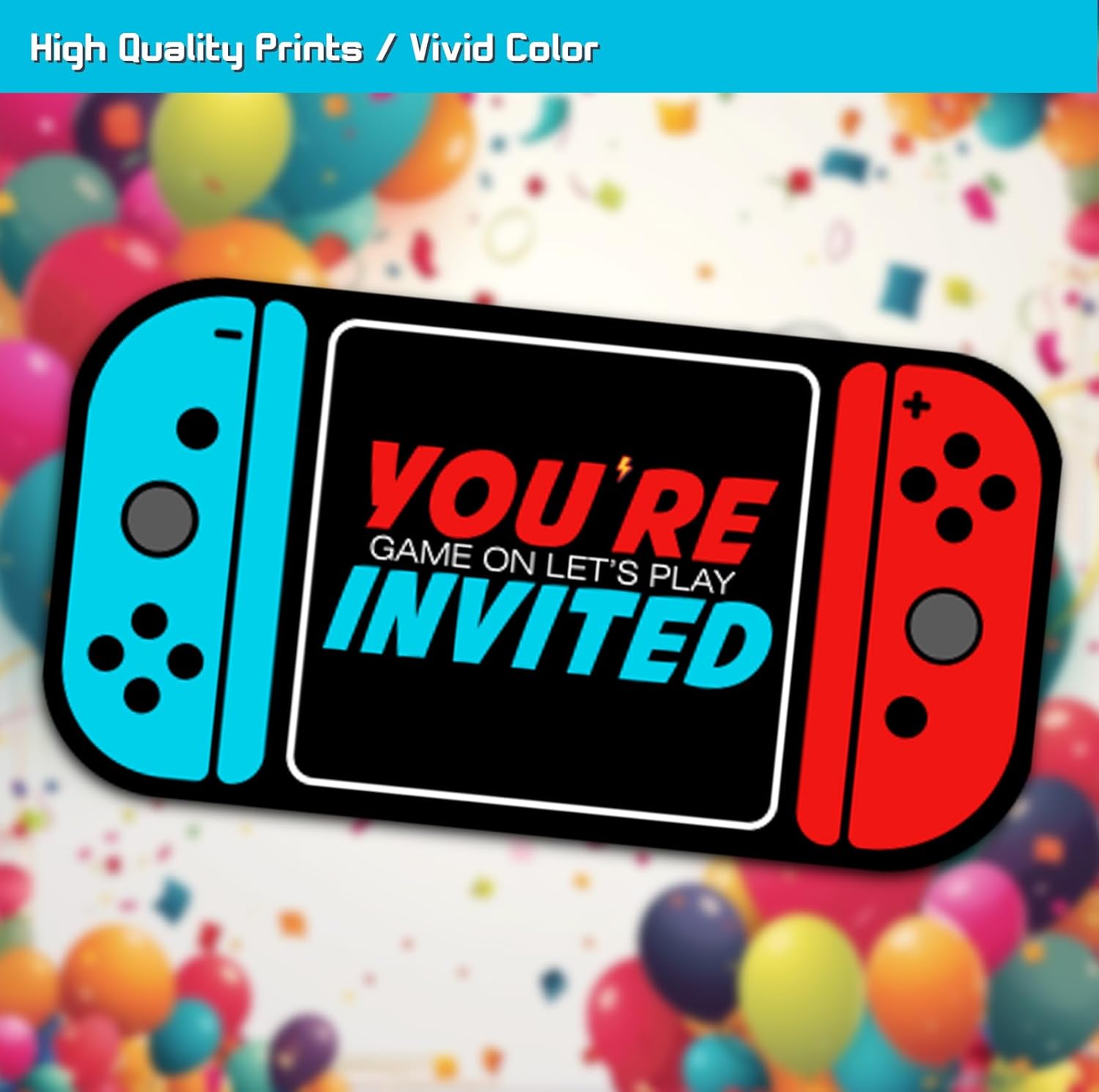 Video Game Birthday Party Invitation Cards 30 Set