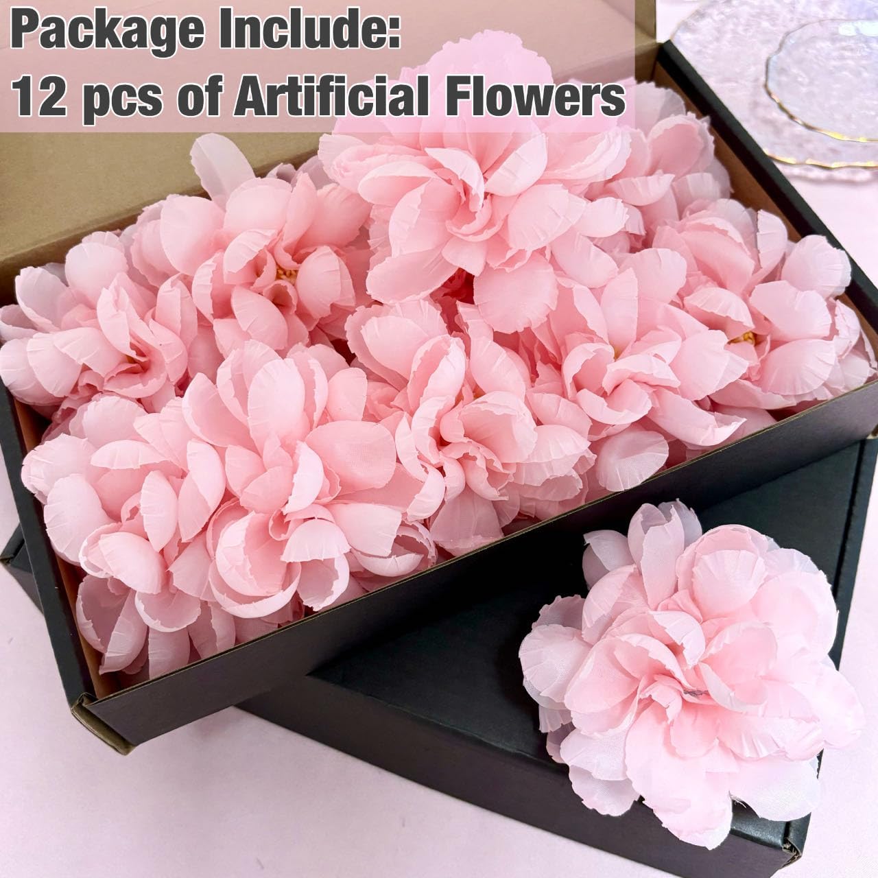 Floating Flowers for Floating Candle Centerpieces 12pcs Pink