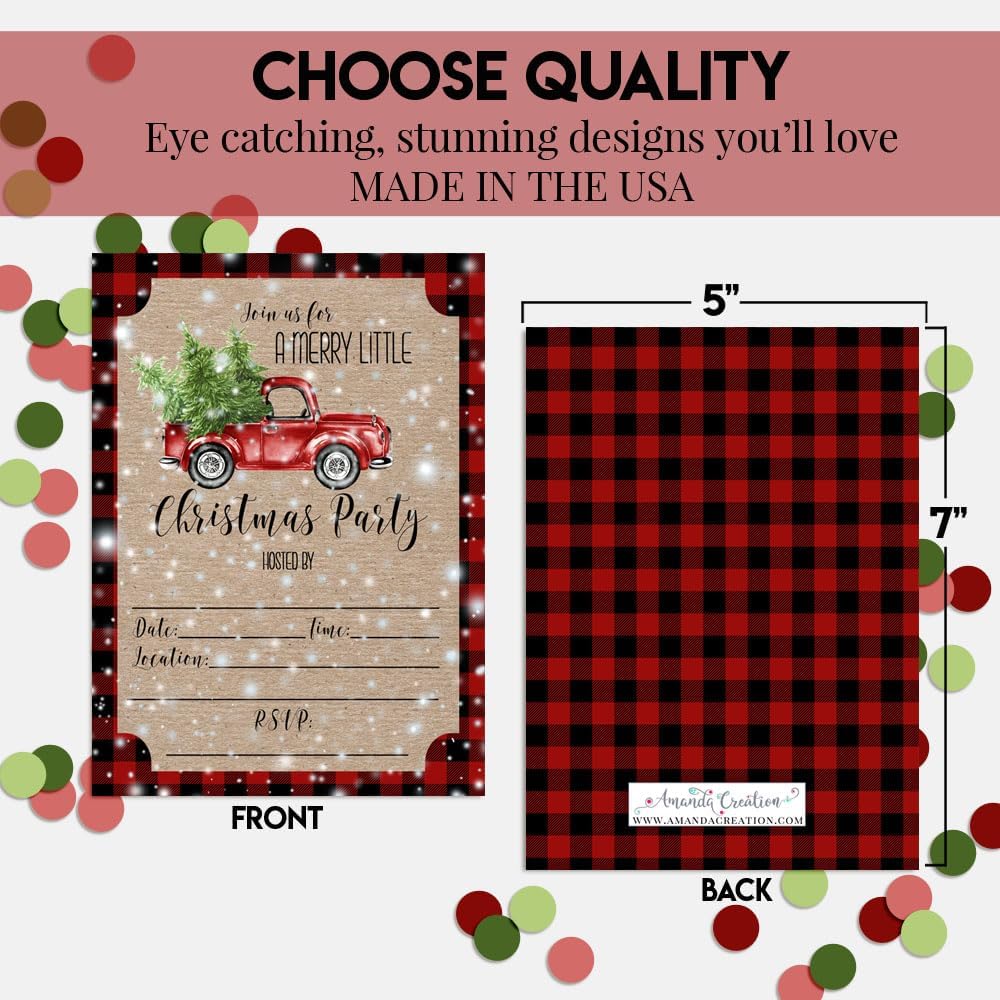 Amanda Creation Christmas Invitations with Envelopes 20 Pack 1