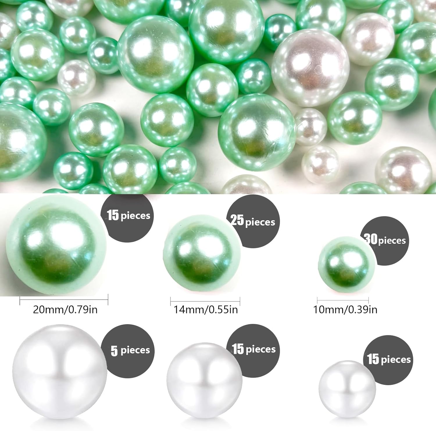 Floating Pearls Vase Filler 105pcs 1000 Transparent Beads