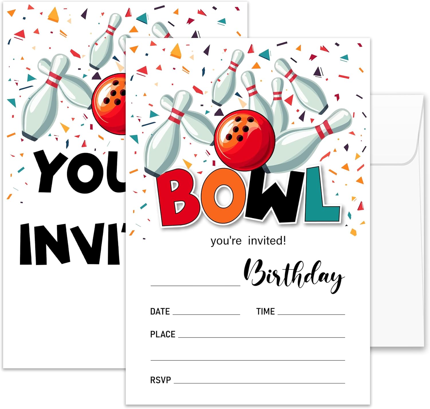 Bowling Theme Birthday Invites for Boys and Girls