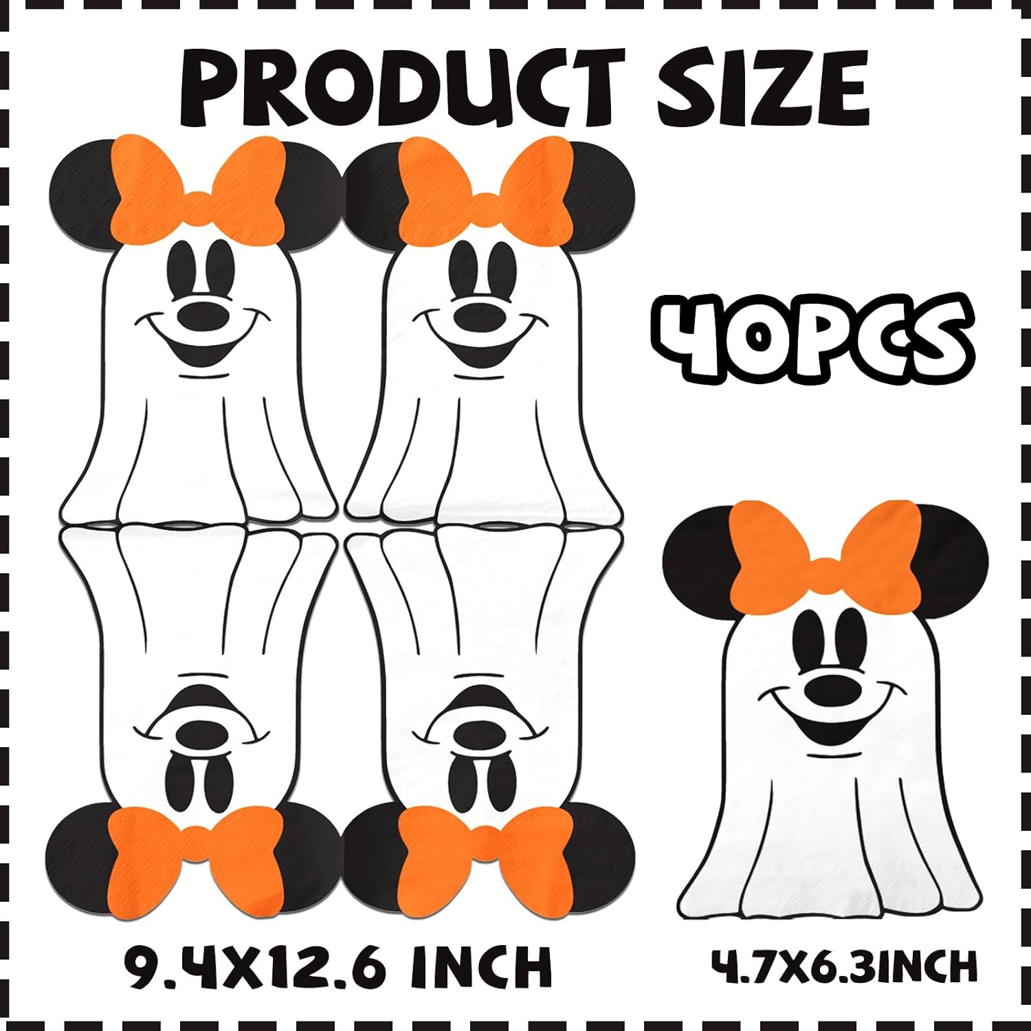 Gumwaqu Halloween Mouse Napkins 40pcs Decorative