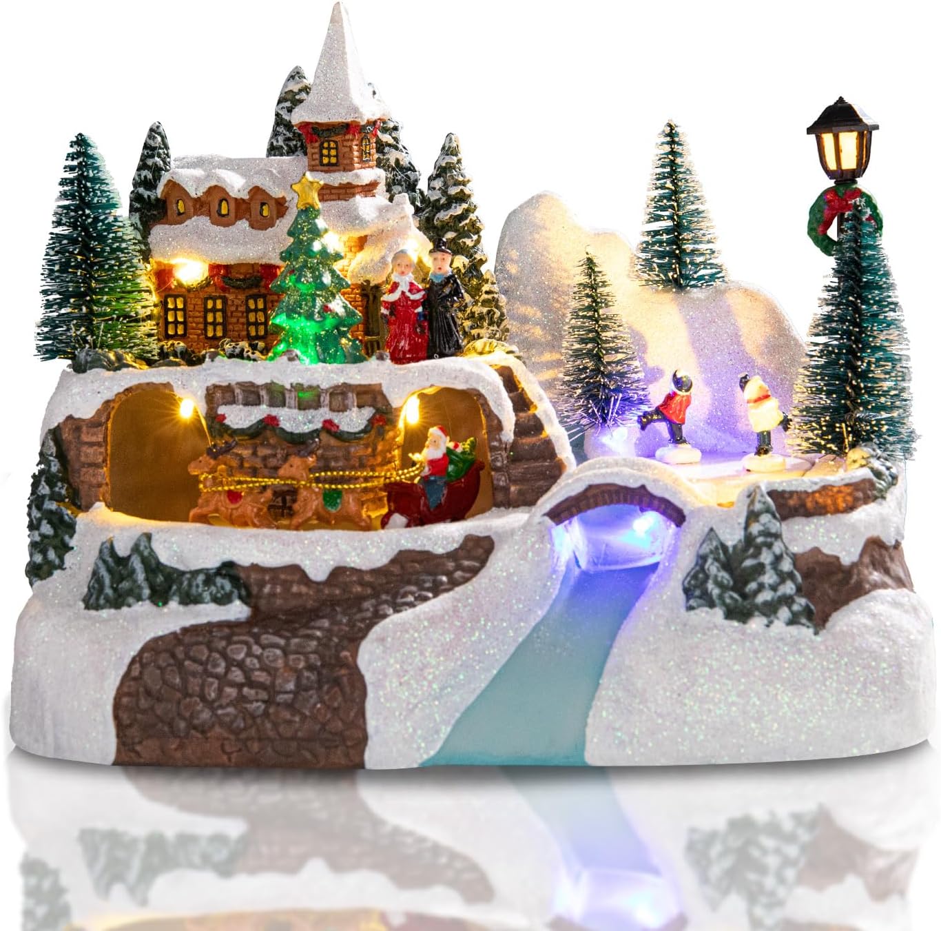 Animated Christmas Village Houses with Music and Lights