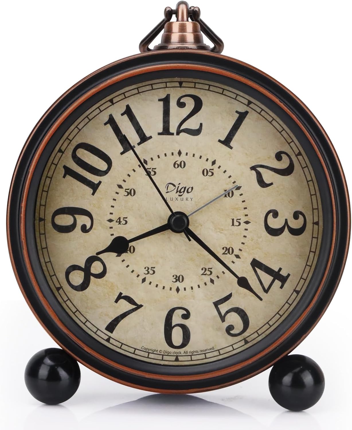 Maxspace 55 Inch Silent Desk Alarm Clock with HD Glass Face