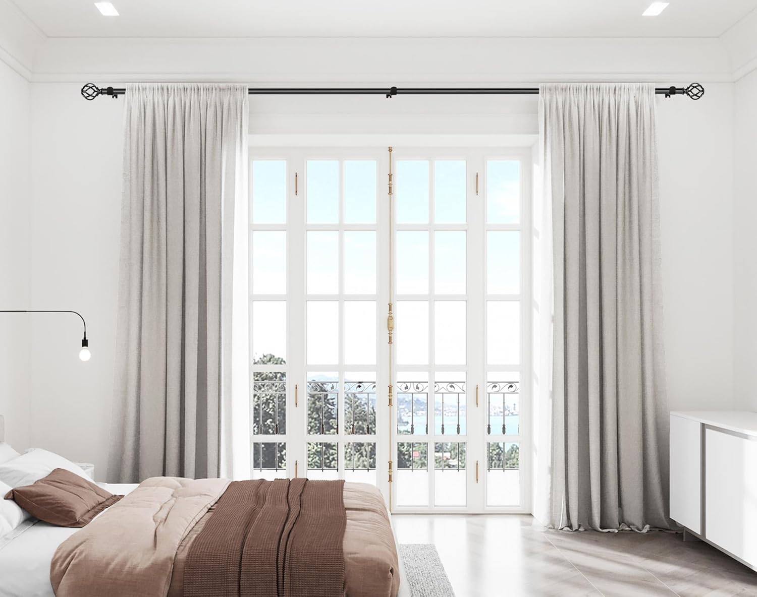 KAMANINA Black Twist Curtain Rods 32-144 Inches