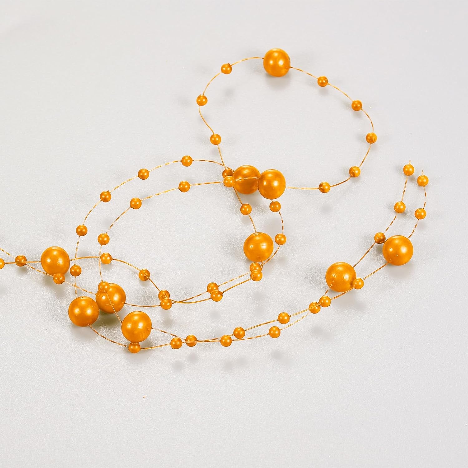 Uxcell 30pcs Artificial Pearl String for Floating Candle Orange