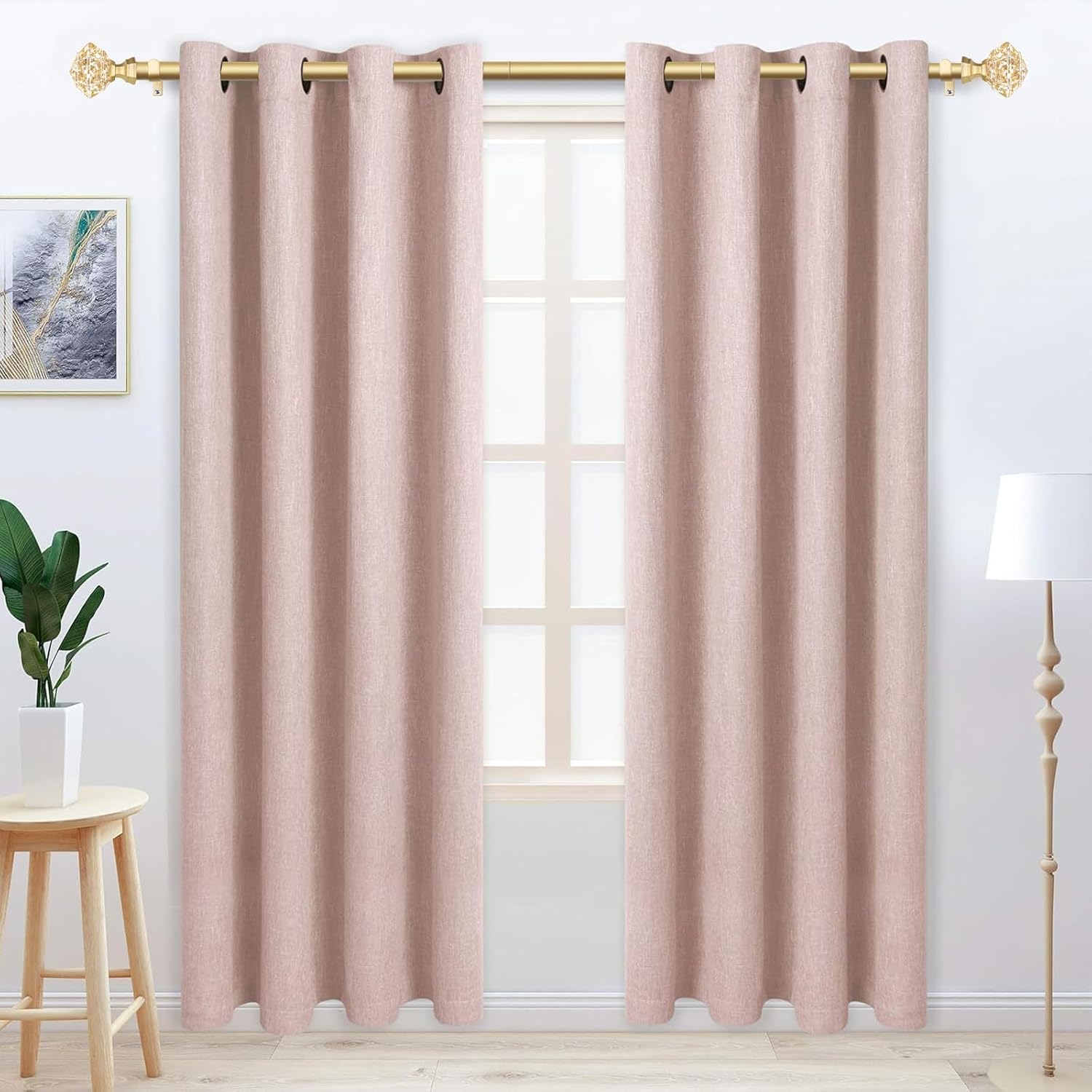 TONIAL Telescoping Curtain Rods 32-58 Inch Luxury Gold