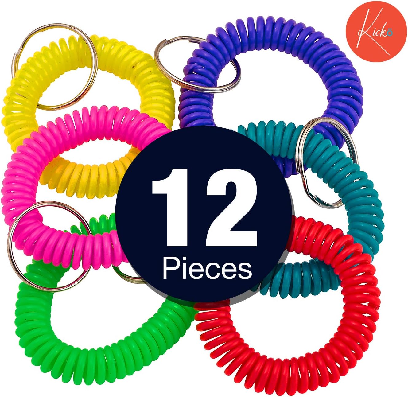 Kicko 25 Inch Spiral Keychain 12-Pack