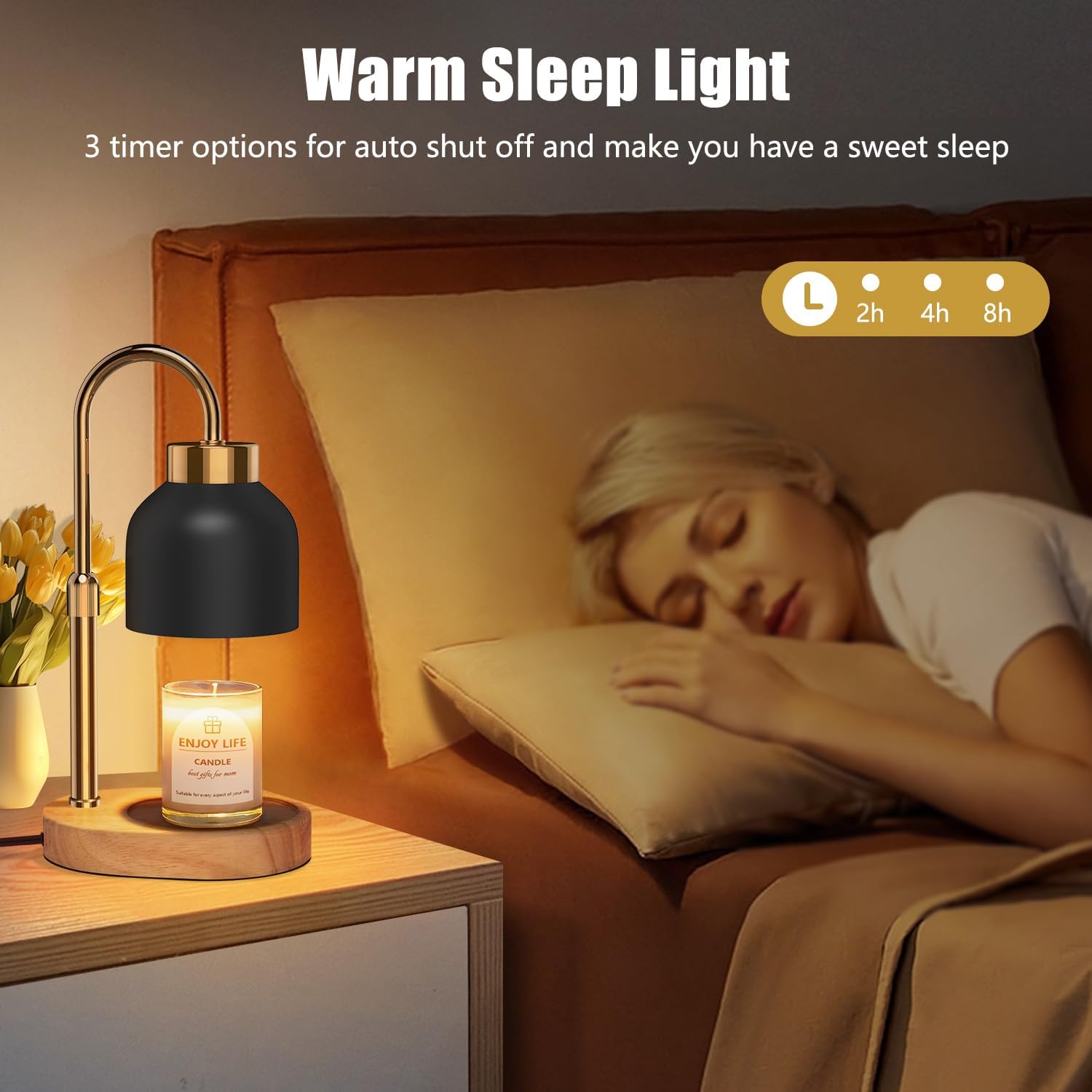 Candle Warmer Lamp with Dimmer and Adjustable Height