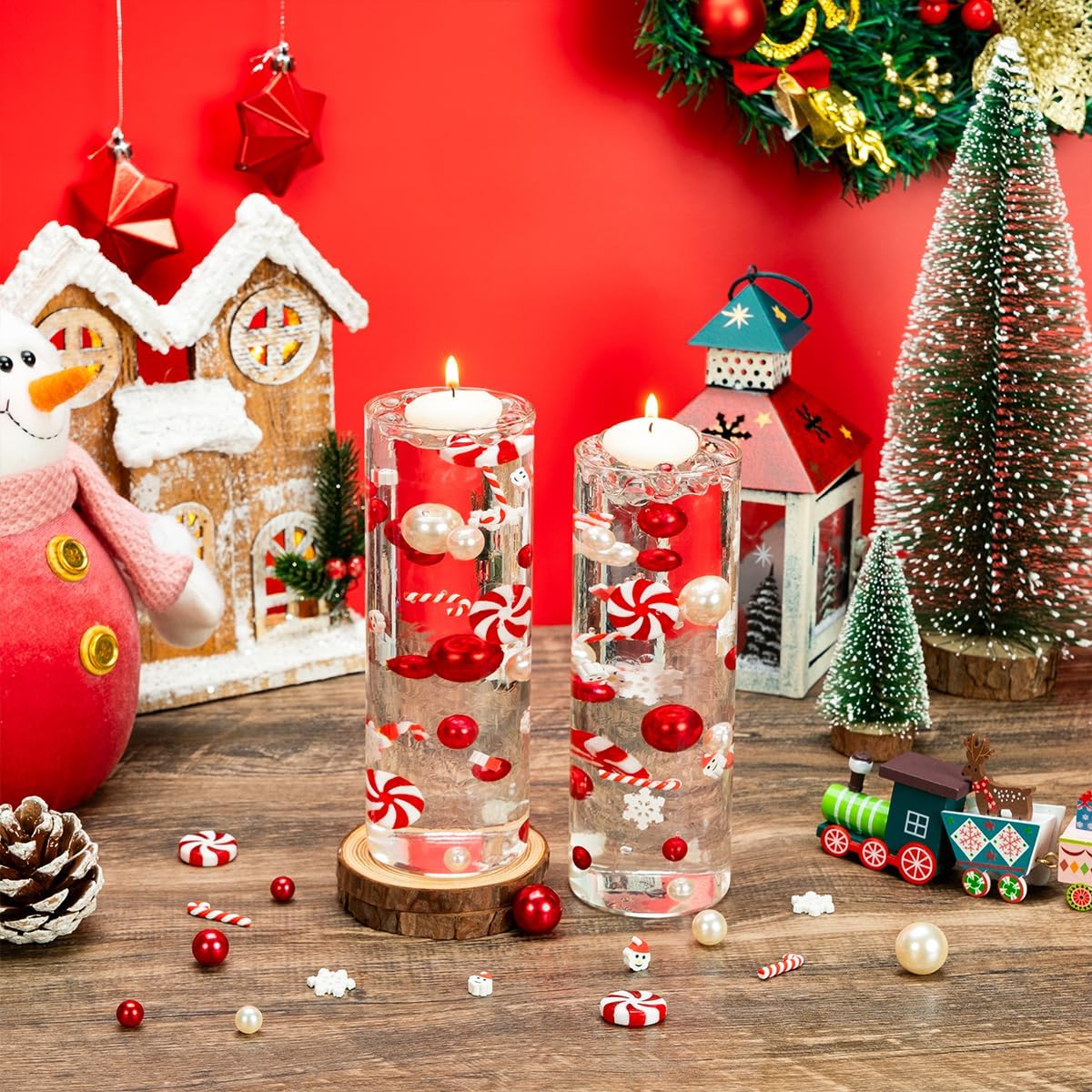 Snowman Christmas Vase Filler Decor Set 4136 Pcs