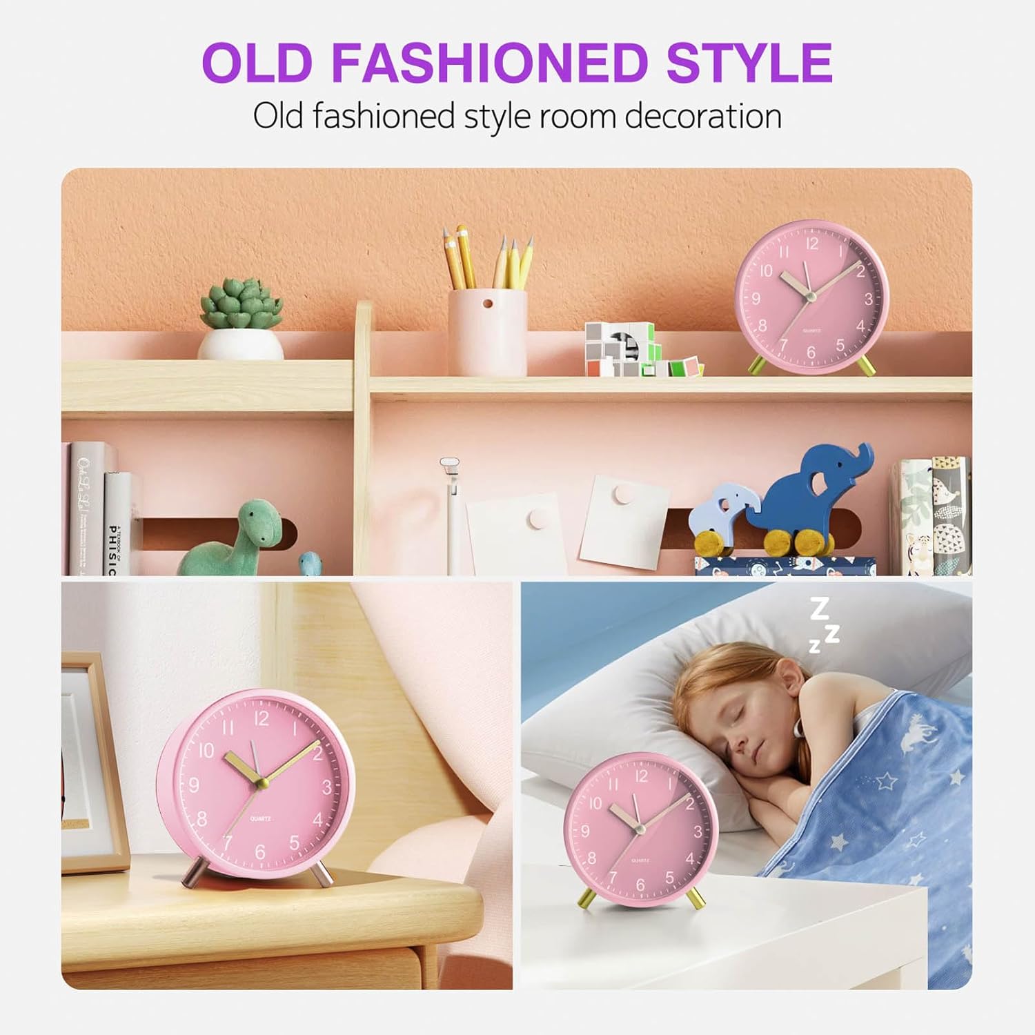 YouJabz Analog Alarm Clock for Girls and Kids