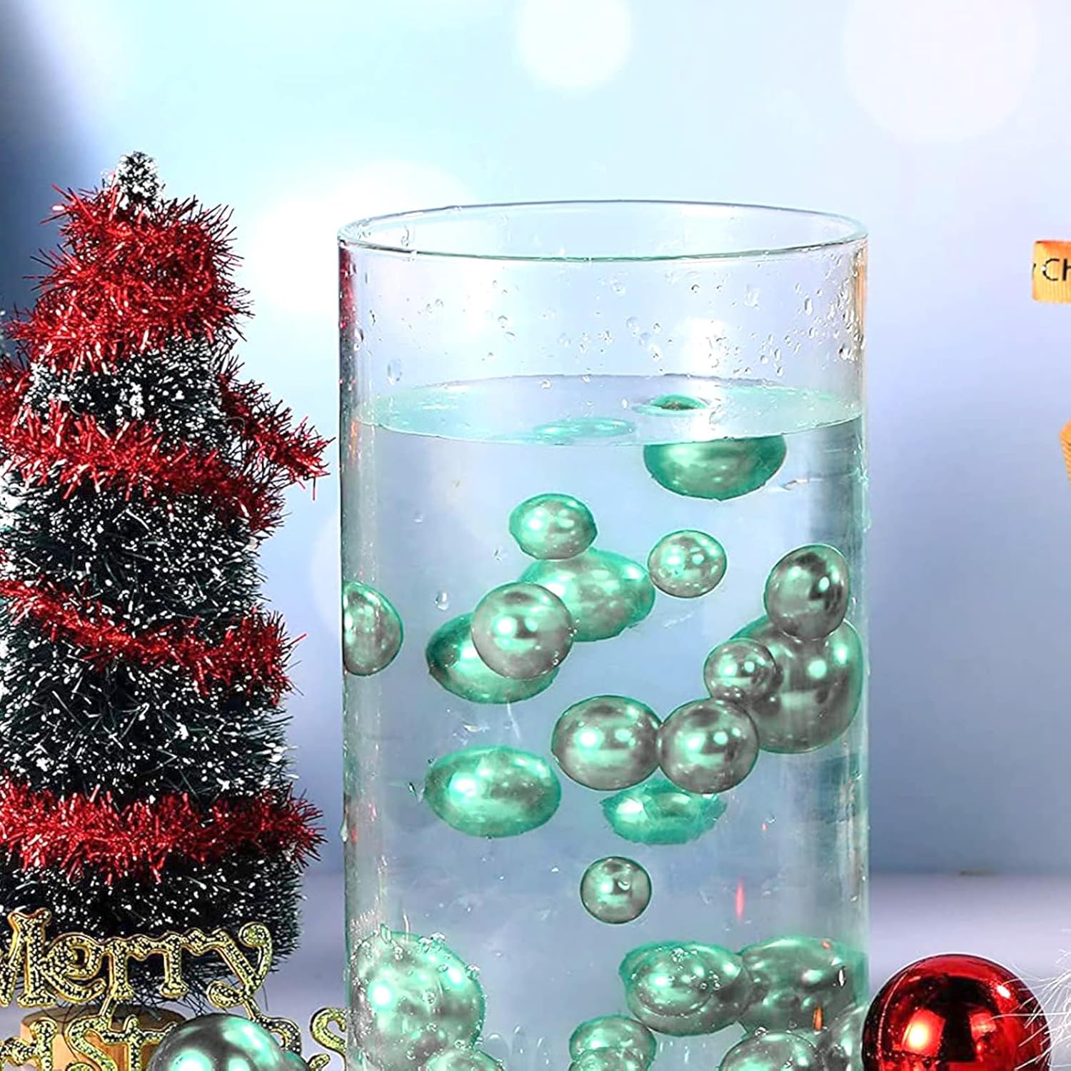 Floating Pearls Vase Filler 105pcs 1000 Transparent Beads