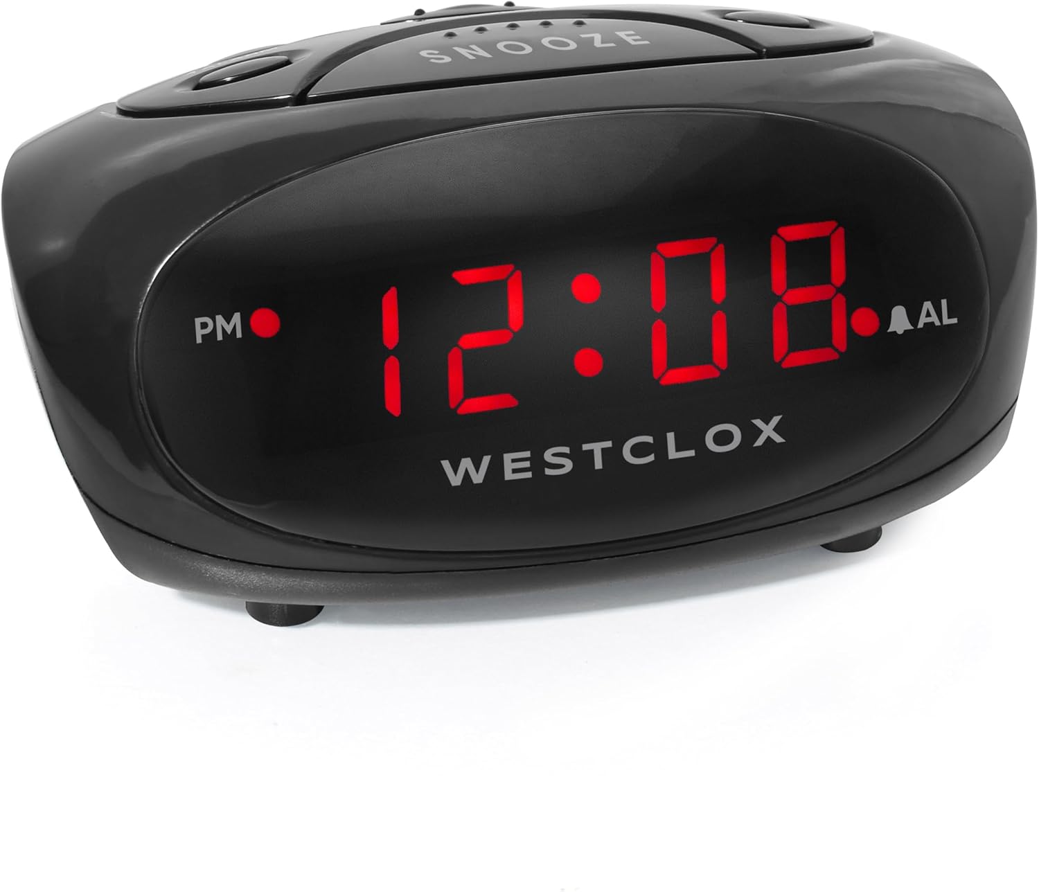 Westclox Black Super Loud LED Alarm Clock with Snooze