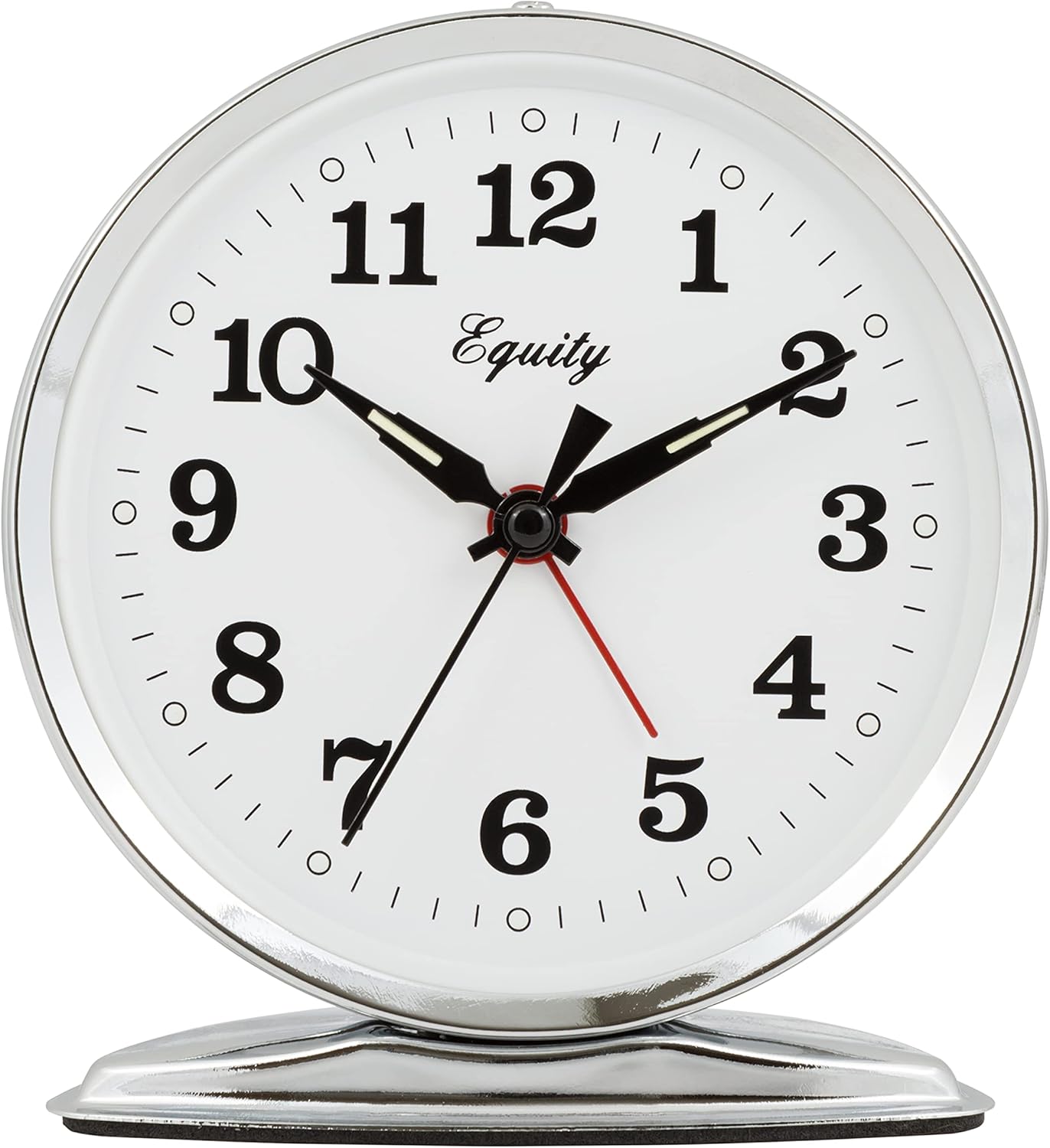 Equity 24014 Wind Up Loud Bell Metal Alarm Clock Pack of 1 Silver