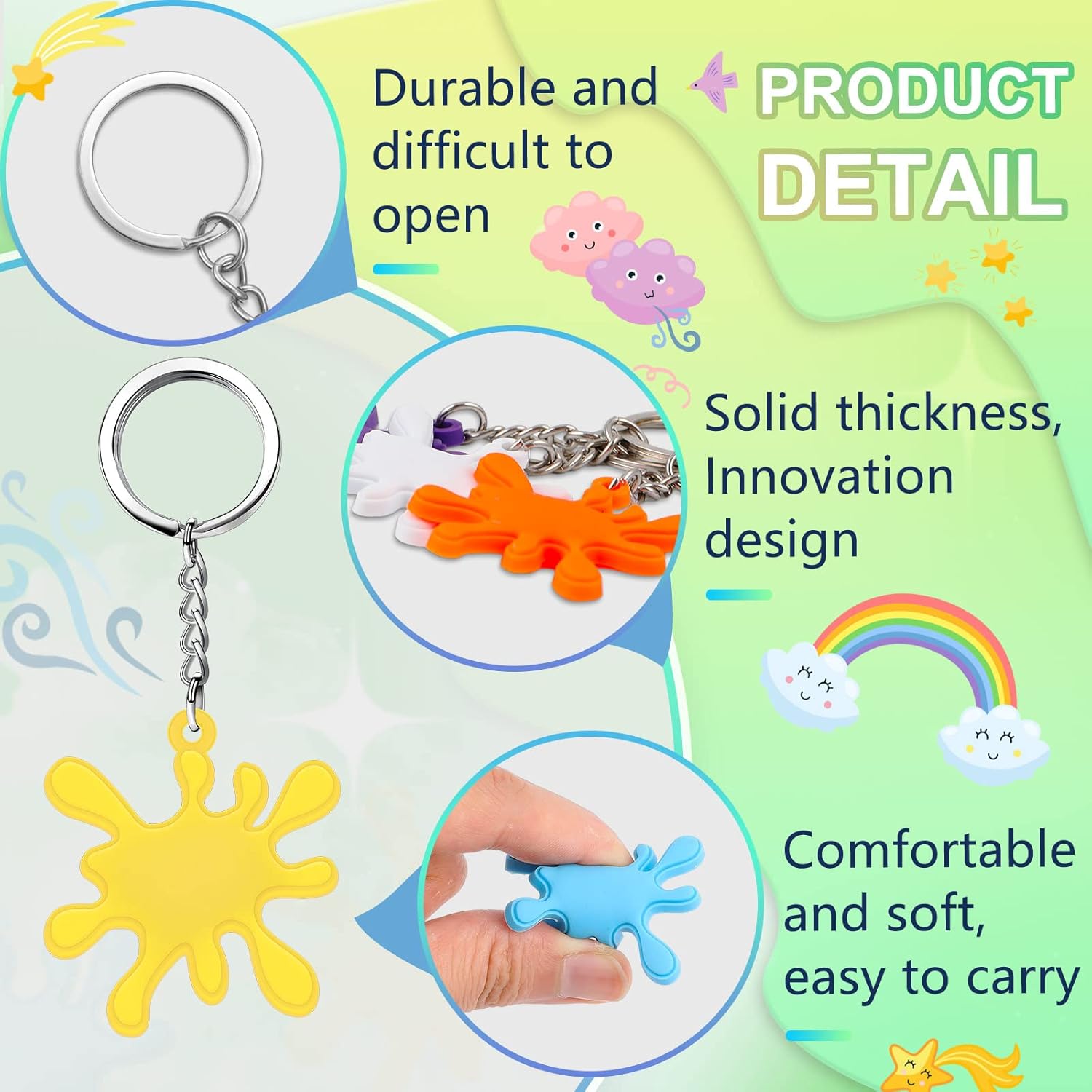 Taiyin Paint Splatter Keychains 48 Pcs Art Party Favors