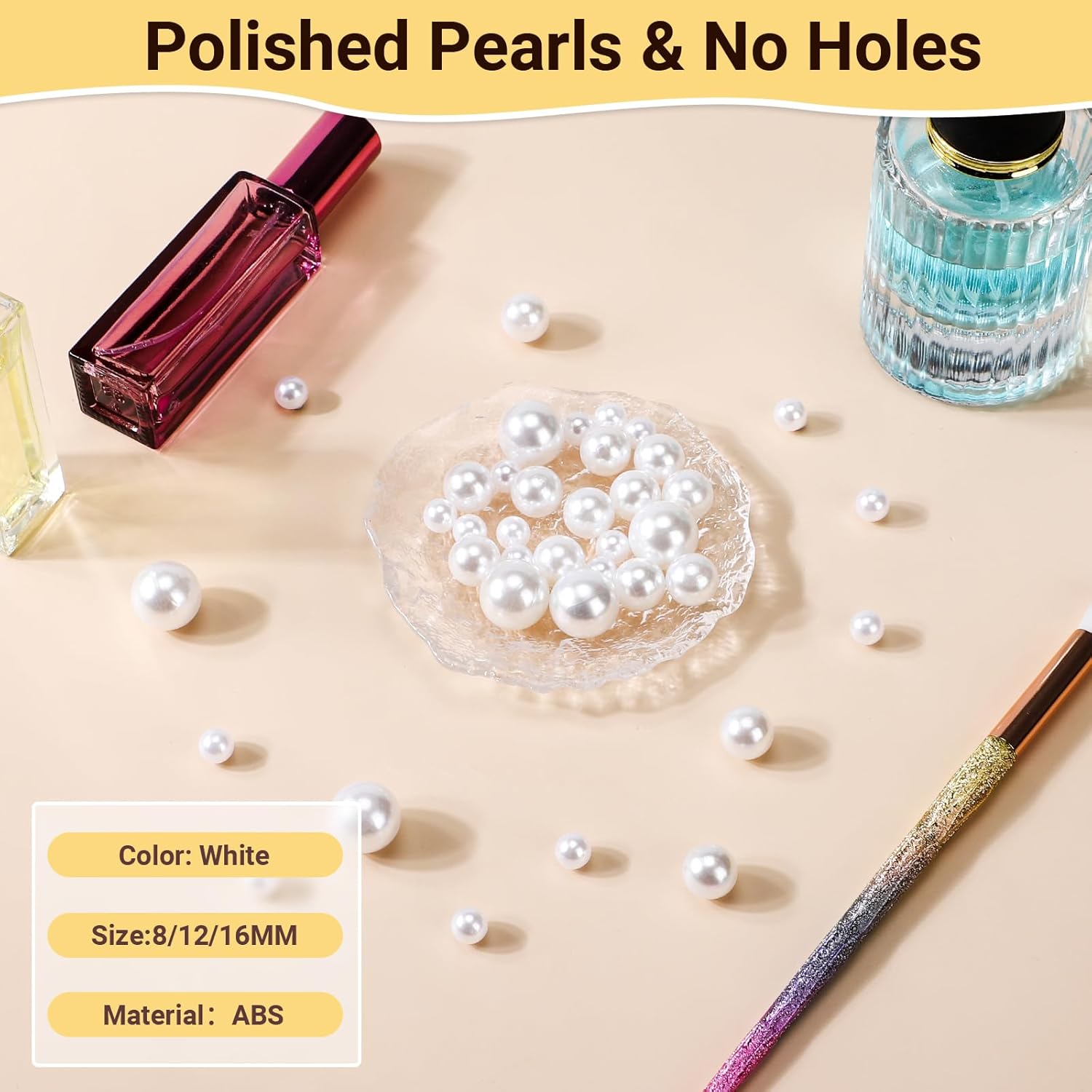 Suream 2600PCS 8mm Faux Plastic Pearls for Vase Fillers and Crafts