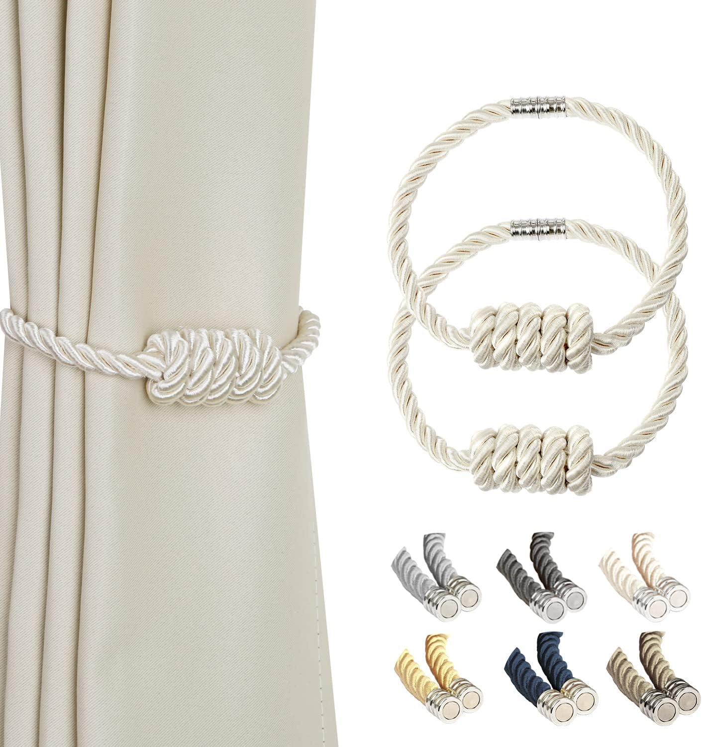BEL AVENIR Magnetic Curtain Tiebacks 2 Pack