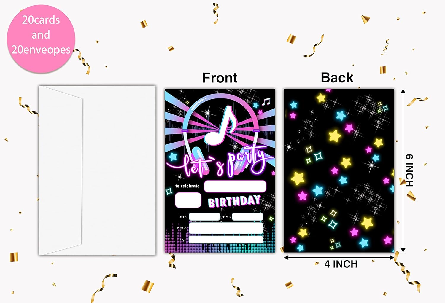 Lesixur Birthday Party Invitation Cards for Kids and Teens