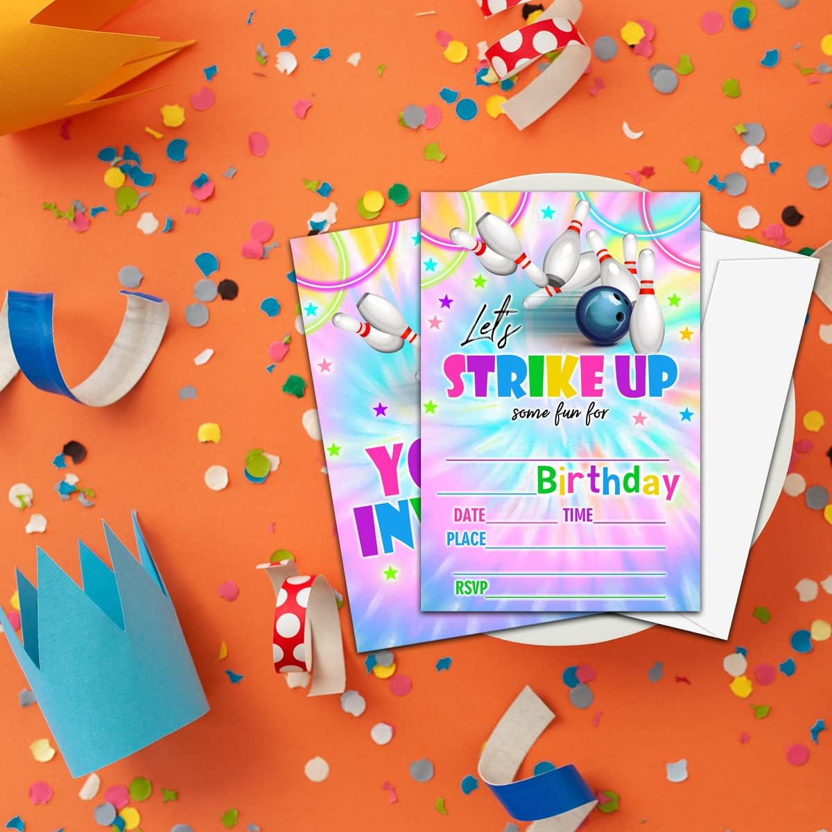 NYCTUG Neon Bowling Party Invitation Set