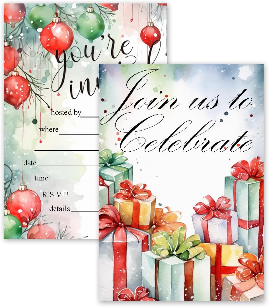 4x6 Inch Holiday Invitation Cards with Envelope 30 Pcs