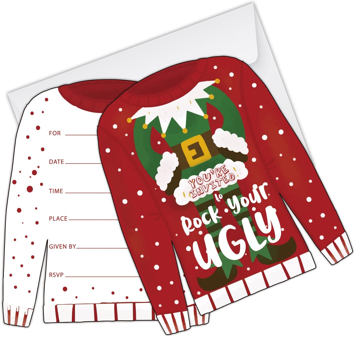 Pazag Christmas Party Invitations Alien Card Set