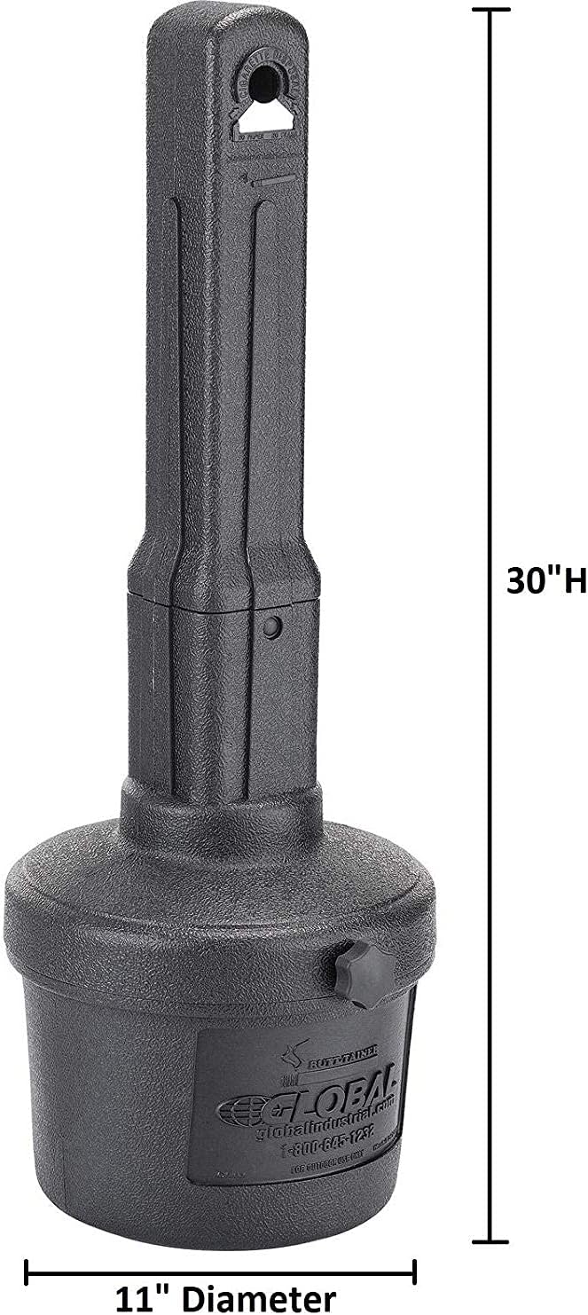 Global Industrial Outdoor Patio Ashtray with Round Base and 15 Gallon Capacity