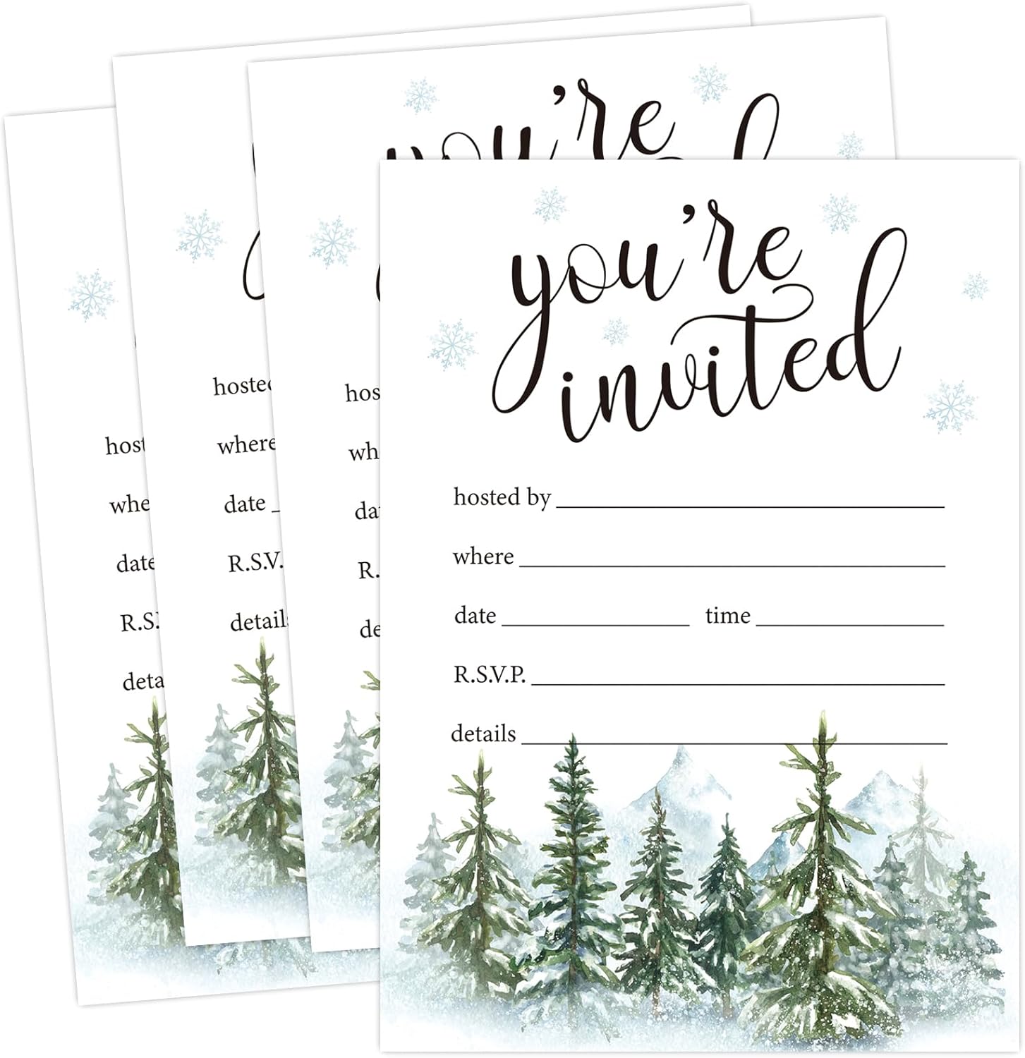 Whaline 25 Pack Christmas Party Invitations with Envelopes 1