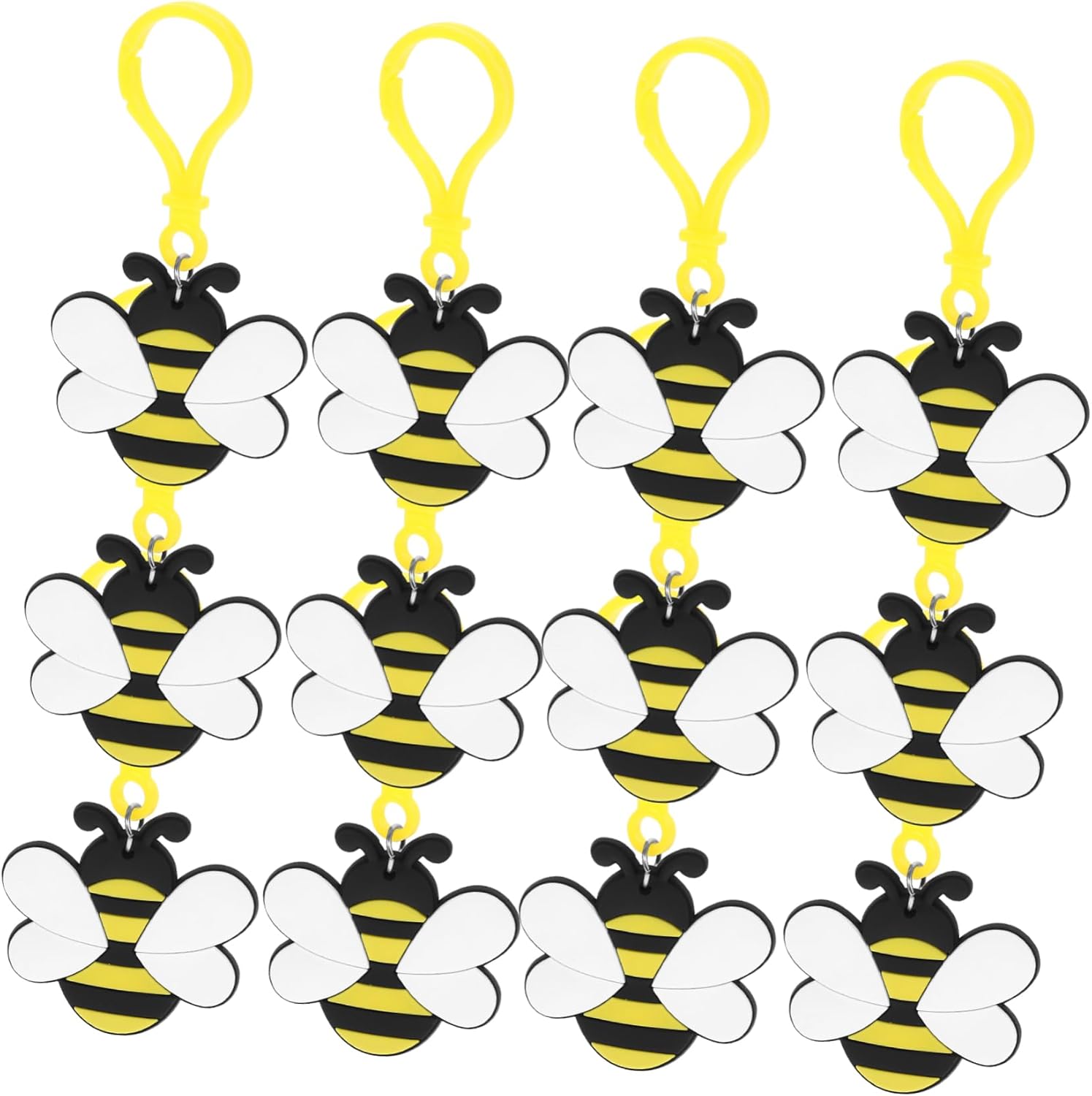 12pcs Cute Bee Keychain Set for Bags and Backpacks